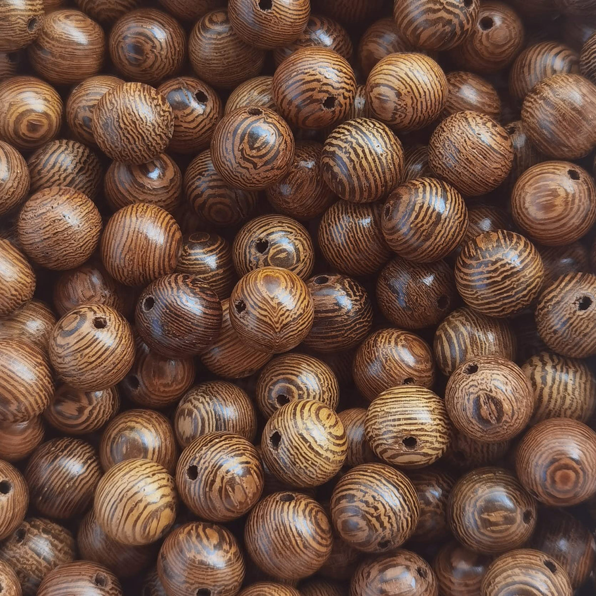 INSPIRELLE 1200pcs 6mm Dark Brown Wooden Beads Undyed Natural Stripe Round Wood Loose Craft Beads for Bracelets and Jewelry Making INSPIRELLE