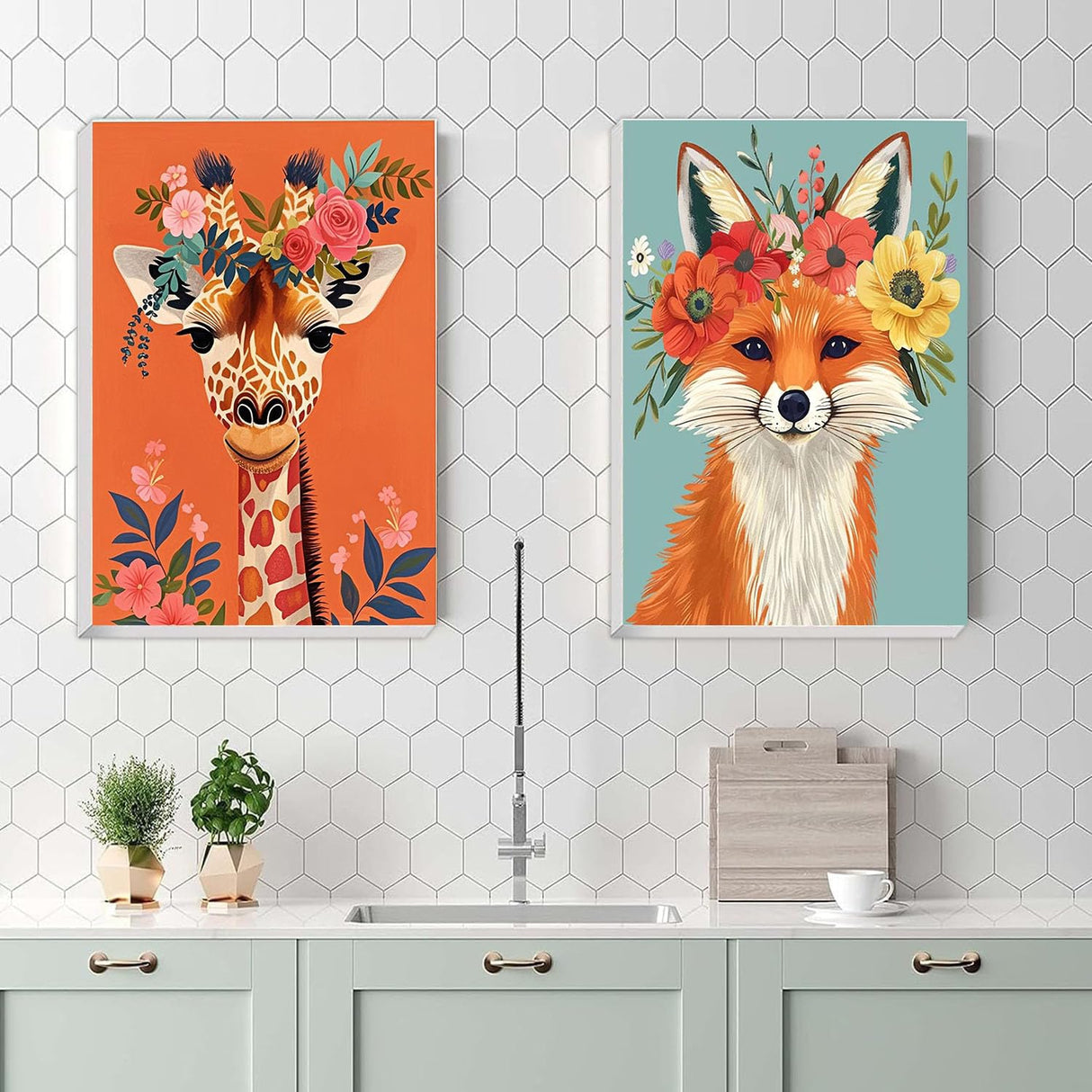 4 Pack Paint by Numbers kit for Adults with Frame and Wooden Easel, Animals Paint by Number Canvas, Easy Paint by Numbers Kit for Adults Beginner Home Wall Decor Gift (8x12 inch) bleihum