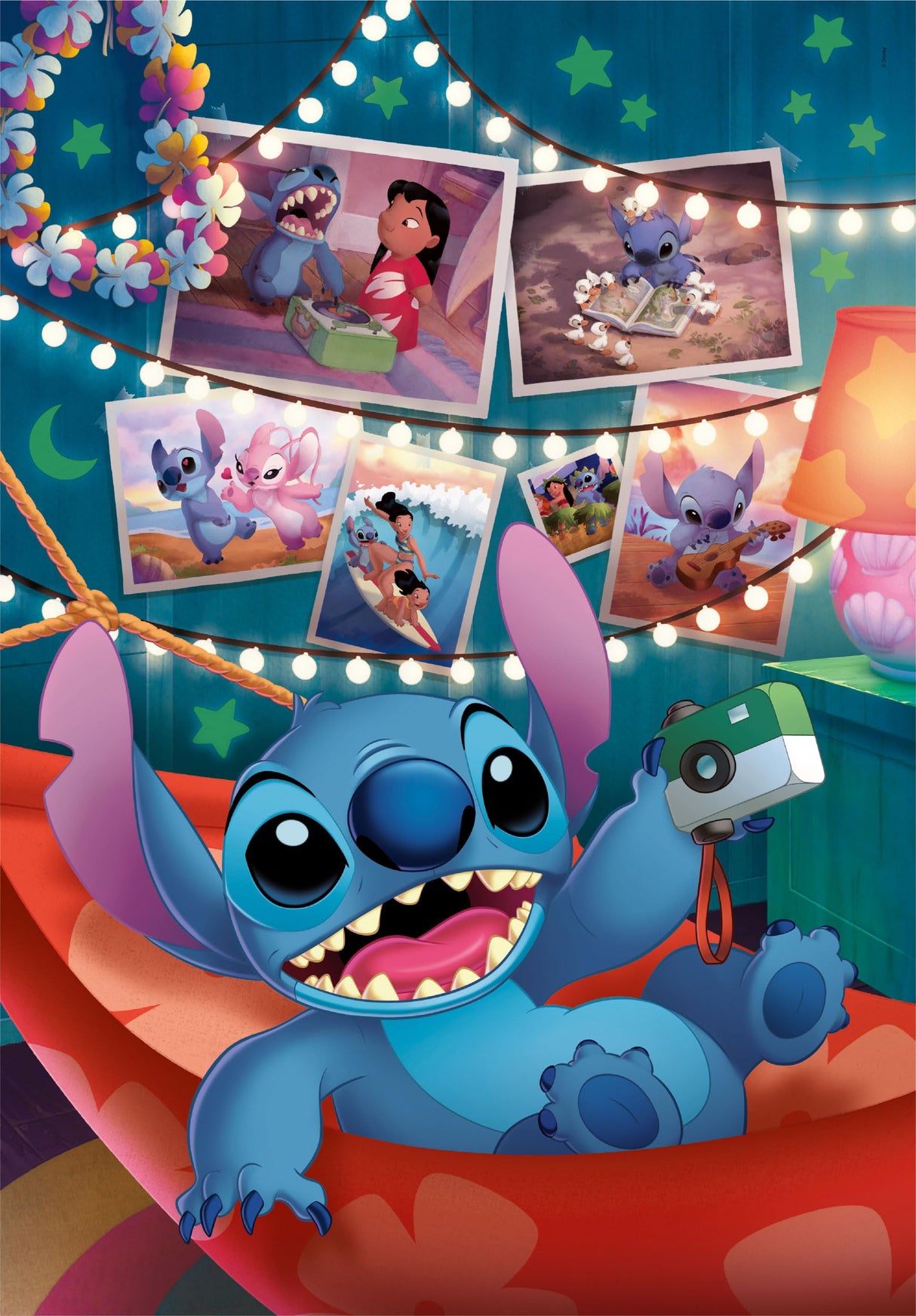 Clementoni - Disney Puzzle of 1000 Pieces: Stitch - Patience and Thinking Game - Portait Size - Net Image - Decoration - 70 x 50 Cm - From 10 Years Old - Made in Italy - 39793 Clementoni