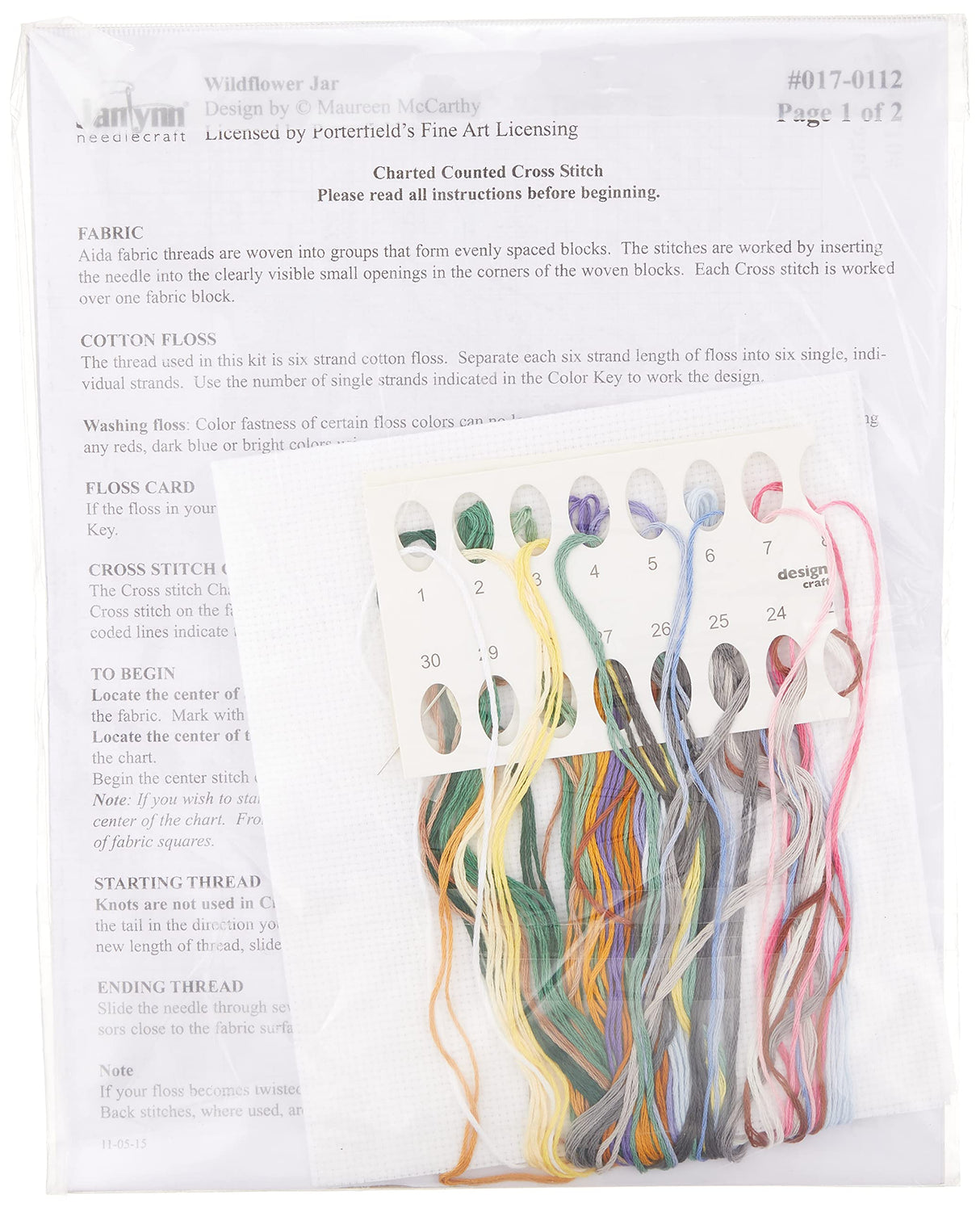 Janlynn 017-0112 "Wildflower Jar Counted Cross Stitch Kit Janlynn