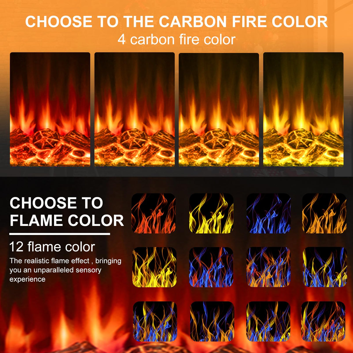 BOSSIN 36" Electric Fireplace with Mantel, 23 inch Electric Fireplace Insert, TV Stand Freestanding Heater with Remote Control Timer LED Flame for Living Room Bedroom,Faux Stone Gray BOSSIN