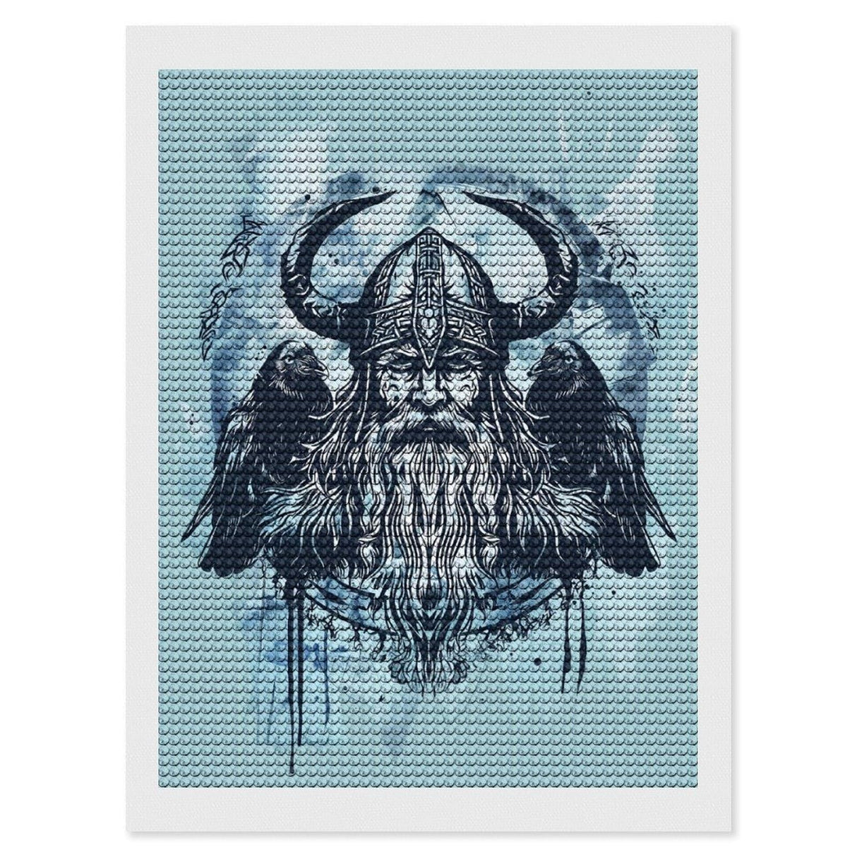 Brkgpw Viking Norse Odin Crow Diamond Art Painting Kit 12x16inch, Adult, Canvas, Unisex, All Seasons Brkgpw
