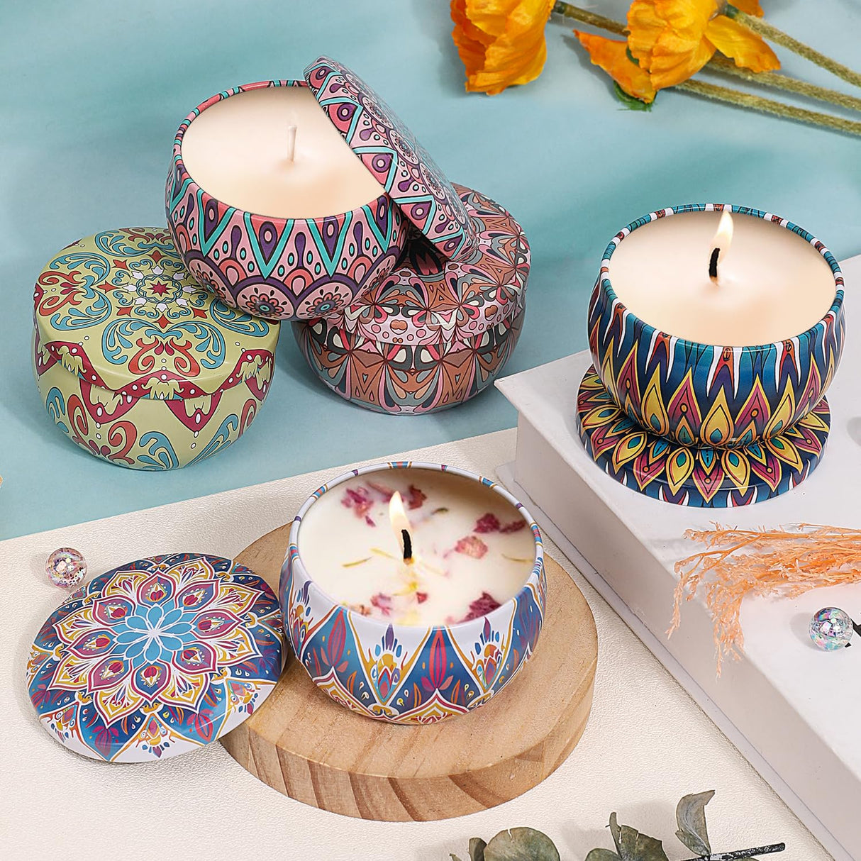 Blingfun 2LB Soy Wax Candle Making Kit,DIY Candle Making Supplies with Wicks, Stickers,Candle Jar, Melting Pot,Fragrances Oils & Dyes,Scented Candle Starter Full Kit for Adults Blingfun