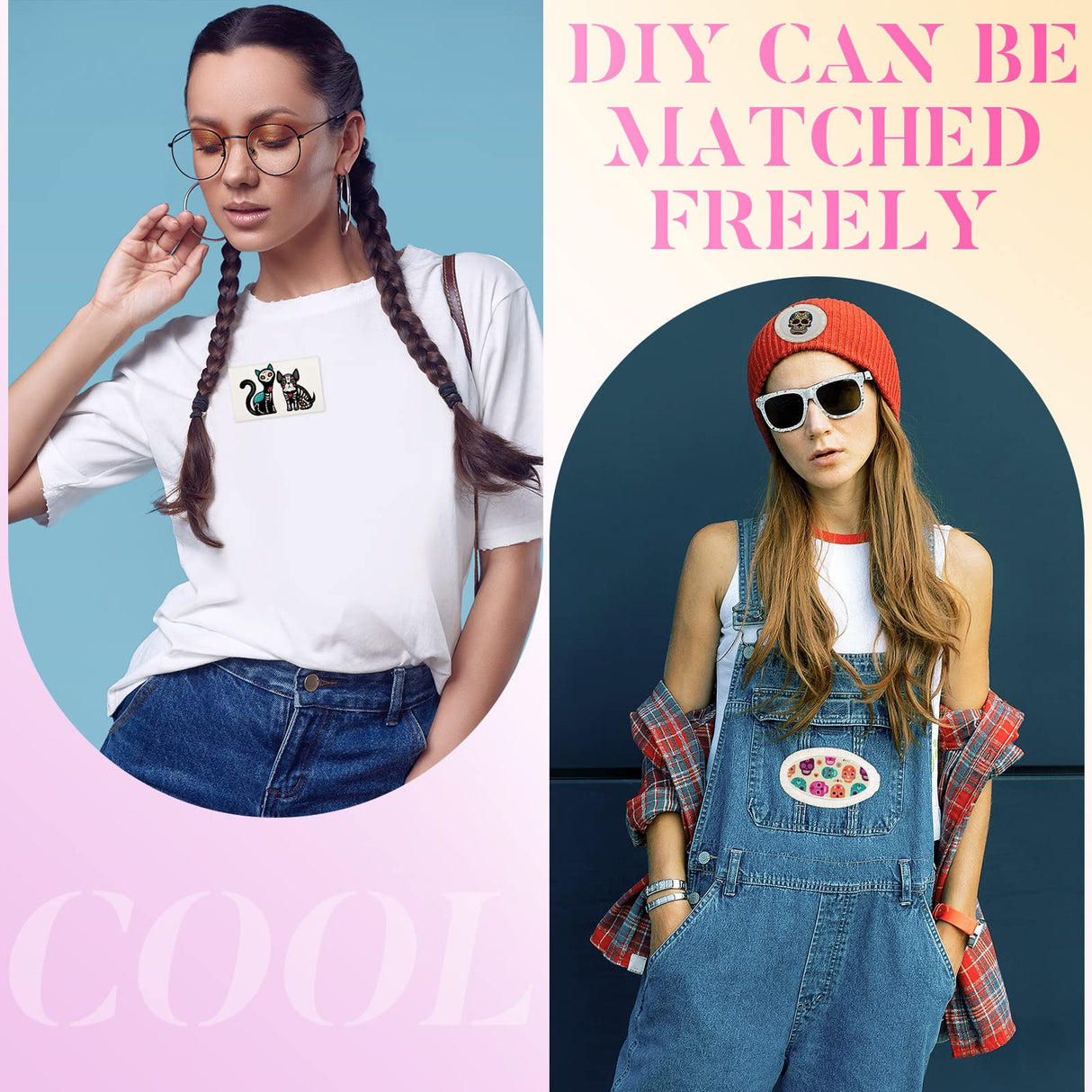 30 Pieces Sublimation Patches Fabric Iron on Blank Patches 3 Shapes Repair Patches Sublimation Blank Hat Patch for DIY Crafts, Caps Clothes Shoes Bags Backpacks Uniforms (Beige, White) Jutom