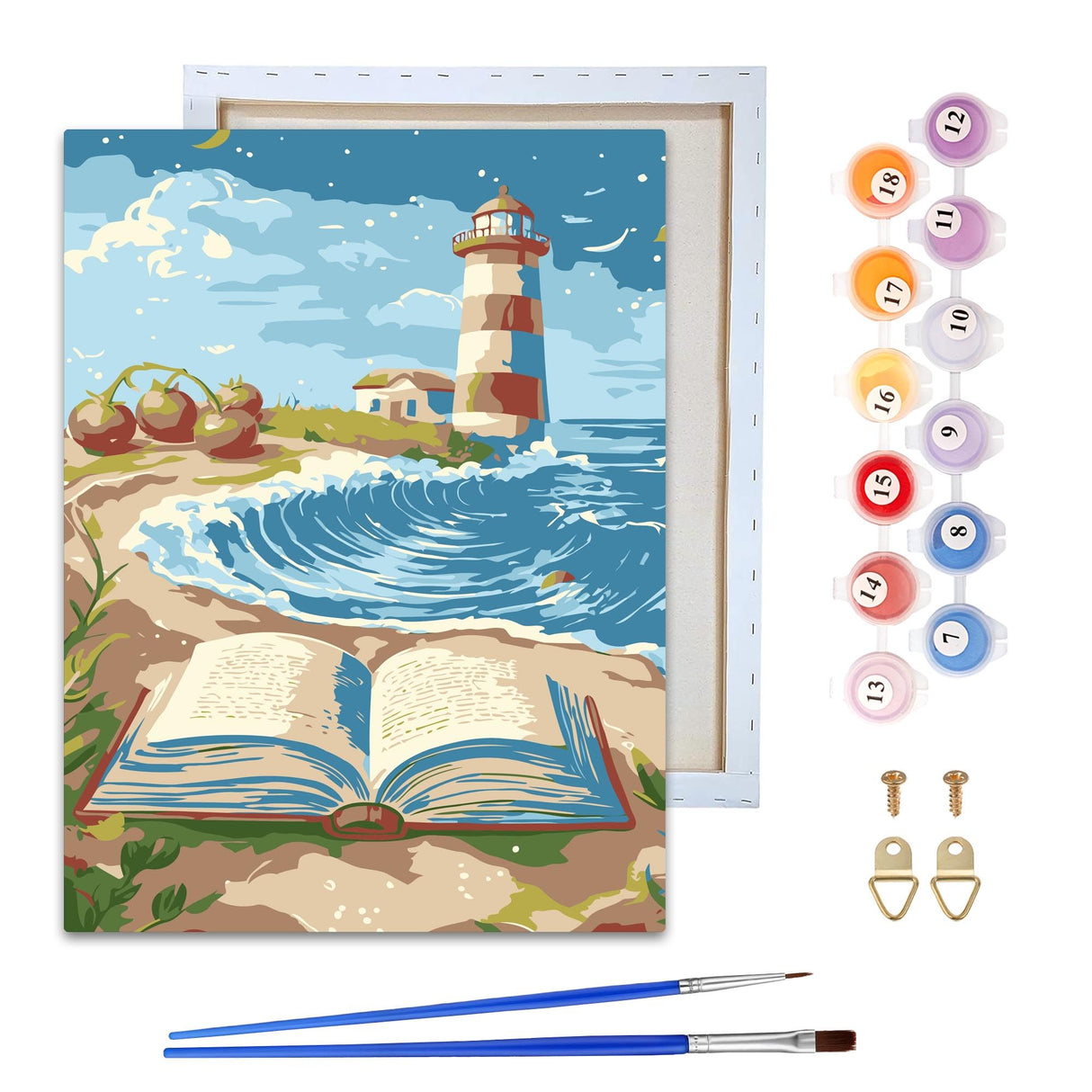 Reofrey Framed Paint by Numbers Kit for Adults & Beginner - 8x12 Inch Canvas Cat Animal Paint by Numbers - Educational & Creative Art Set for Beginners - Perfect for Home Wall Decoration C1952 Reofrey