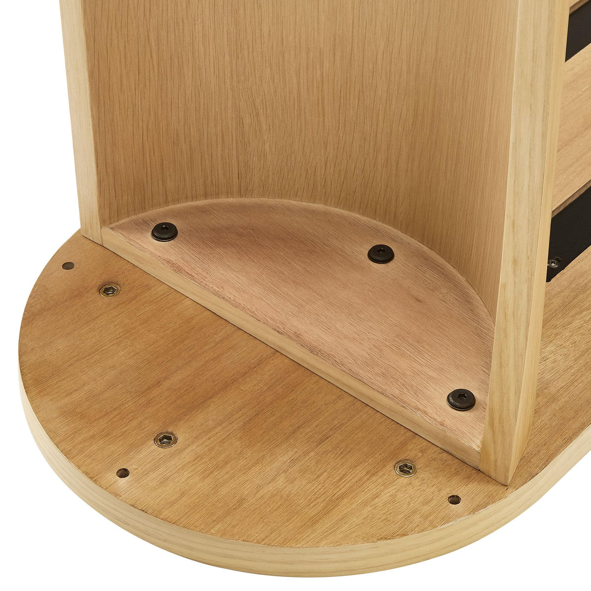 Modway Aspect 60 Inch Oval Console Table in Oak with Reversible Arched Legs - Modern Oval Wood Narrow Entryway Table - Curved Profile Design Thin Sofa Table for Hallway or Living Room Modway