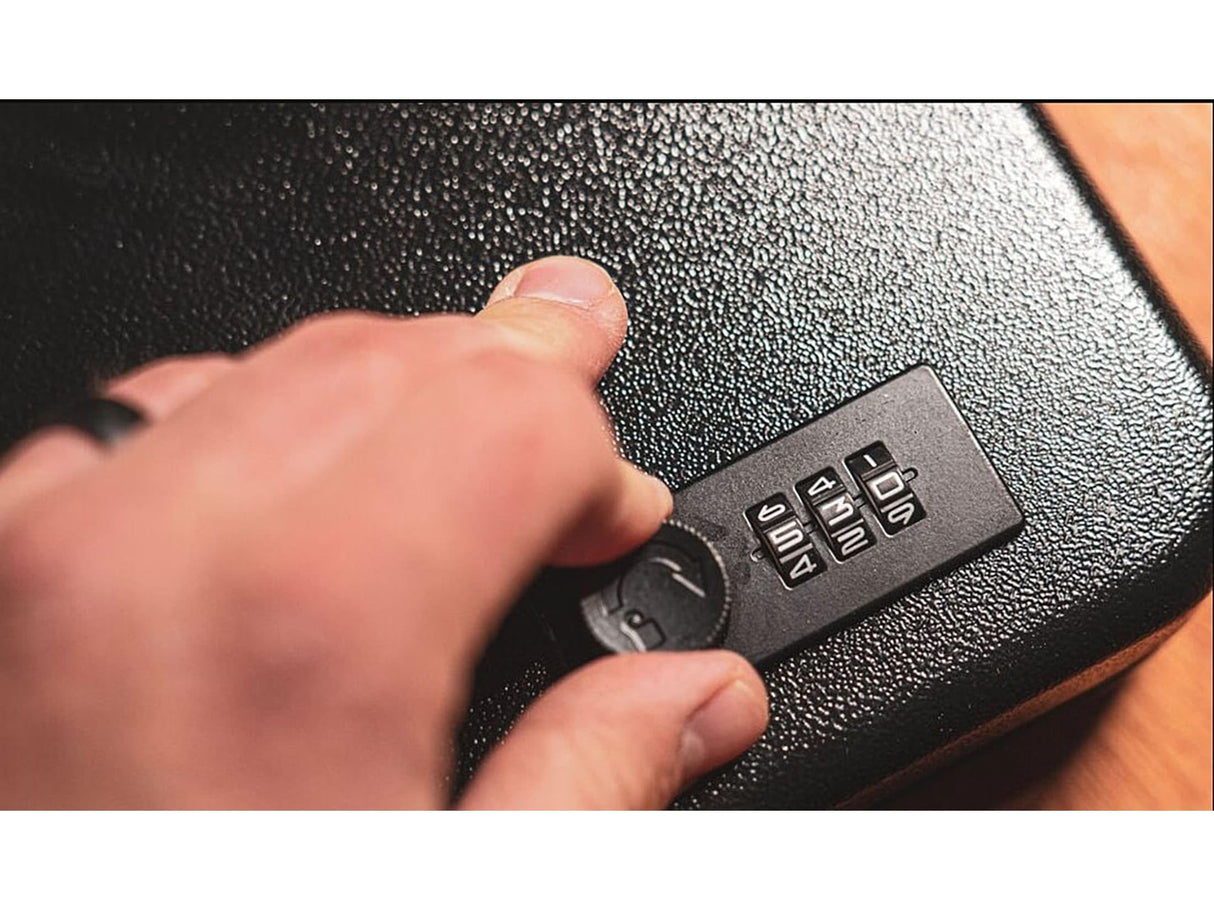 Lockdown Combination Full Size Handgun Vault with All Steel Construction, TSA Approval and California DOJ Certification for Secure Storage and Travel, Black Lockdown