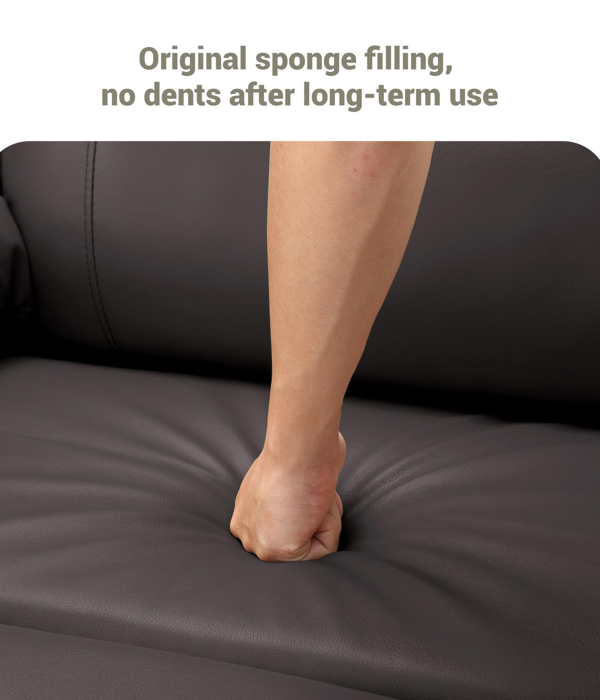 FinerFurnis Large Leather Manual Recliner Chair with Comfortable Arms and Built-in Cup Holders, Spacious 21.2 Inch Seat Width, Perfect for Living Room Relaxation and Entertainment FinerFurnis