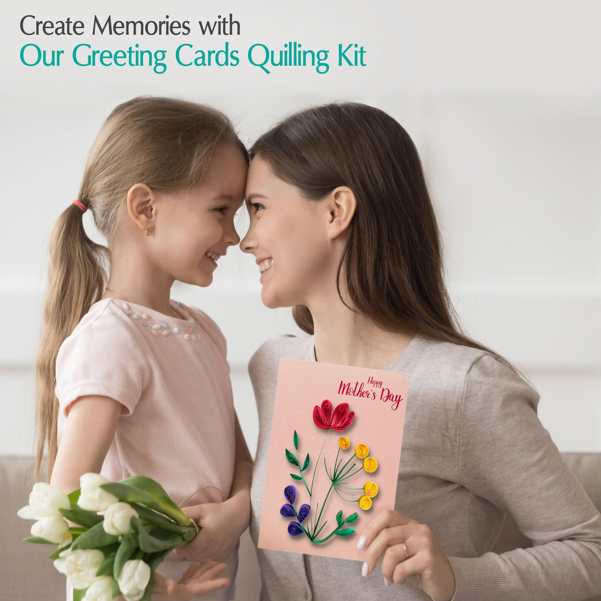 MY CREATIVE CAMP® Beginner's Greeting Cards Quilling Kit, DIY Greeting Card Making Kits for Kids & Adults, Paper Quilling Kit for Beginners, Quilling Card Kit & Gift Tag, 14 Projects with Instructions MY CREATIVE CAMP