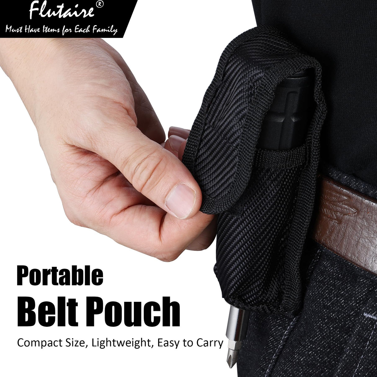 10-in-1 Multi Screwdriver, Multi-Bit Magnetic Ratcheting Screwdriver with Phillips/Slotted/Torx/Hex Bits and 1/4-Inch Nut Driver, All in One Multihead Screwdriver with Belt Pouch Flutaire