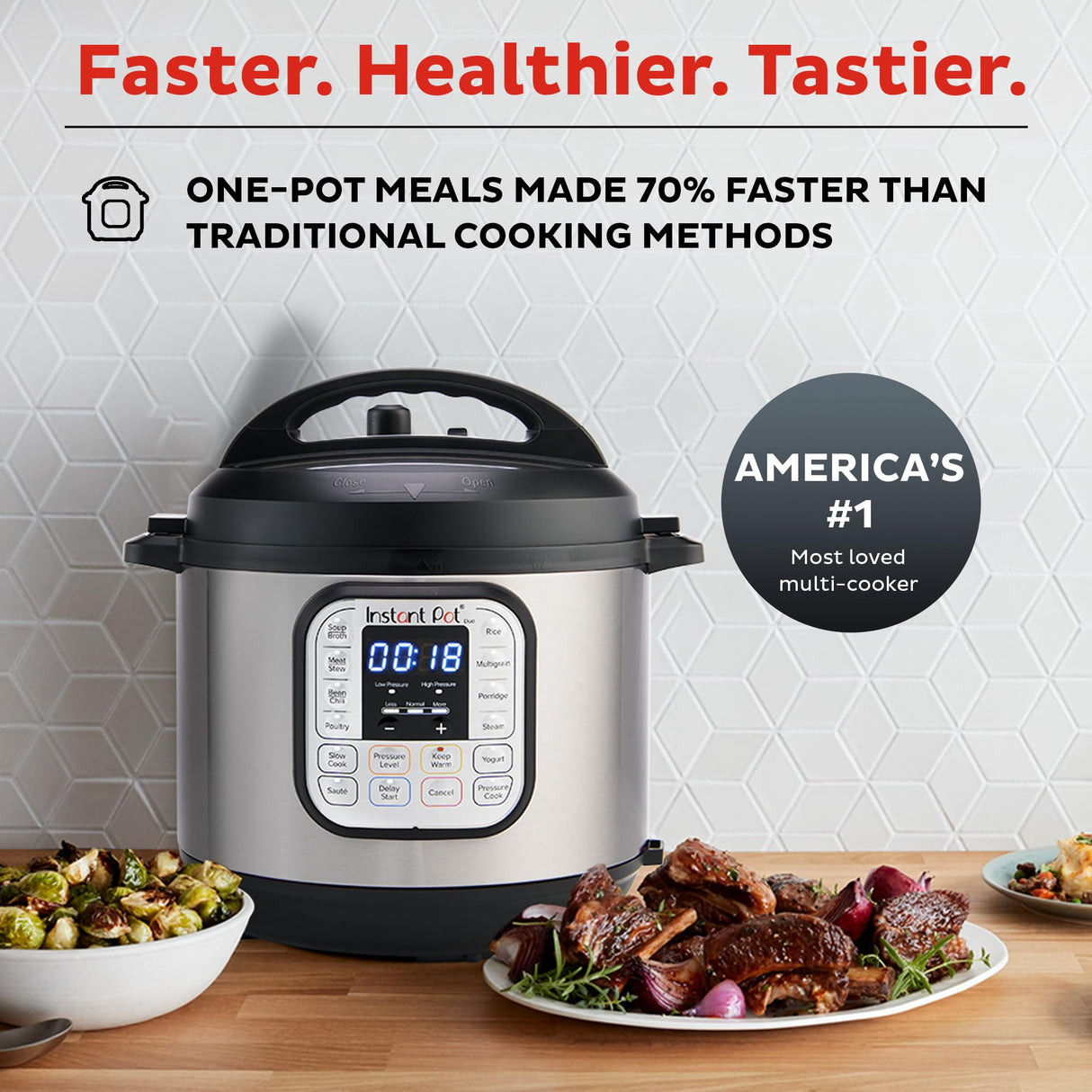 Instant Pot Duo 7-in-1 Electric Pressure Cooker, Slow Cooker, Rice Cooker, Steamer, Sauté, Yogurt Maker, Warmer & Sterilizer, Includes App With Over 800 Recipes, Stainless Steel, 8 Quart Instant Pot