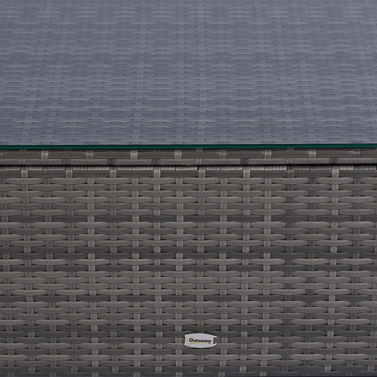 Outsunny 4 Piece Wicker Patio Furniture Set with Cushions, Outdoor Sectional Furniture with 2 Sofa, Loveseat, and Glass Top Coffee Table, Conversation Sofa Sets for Garden, Gray Outsunny