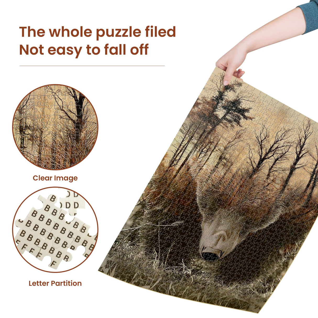 WOZUIBAN Adult Puzzle Classic Jigsaw Puzzle 1000 Pieces Wooden Puzzle DIY Forest Map Bear Modern Home Decor Unique Gift Intellectual Game 75x50cm najiaxiaowu
