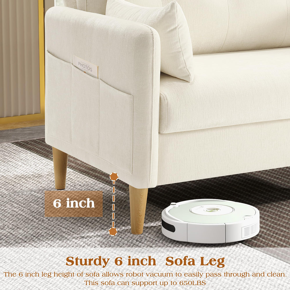 Hanherry Loveseat Sofa, 47” Small Couch for Living Room, Comfy Chenille Fabric Love Seat for Bedroom withThrow Pillow,Removable Cushion Cover,Couches for Small Space,Apartment,Dorm Hanherry