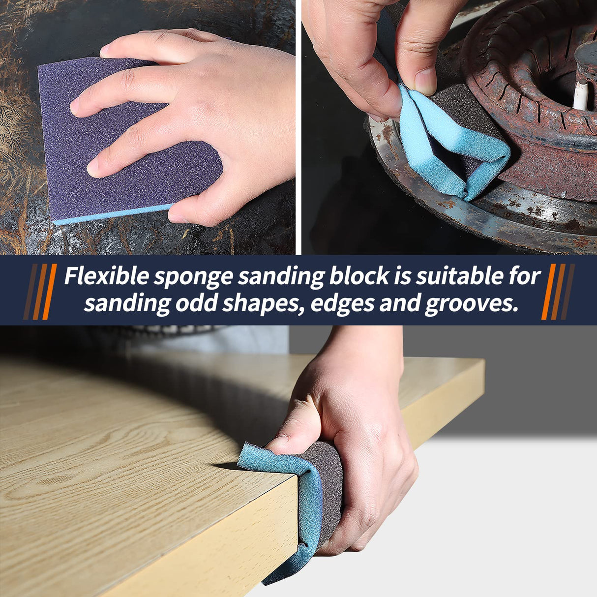 Pomsare 120pcs 3inch Sanding Discs with 2 & 3inch Backer Pads and Sanding Sponge Sander for Drill Grinder Rotary Tools Attachment with 1/4" Shanks, SandingPads 80-3000 Grit Pomsare