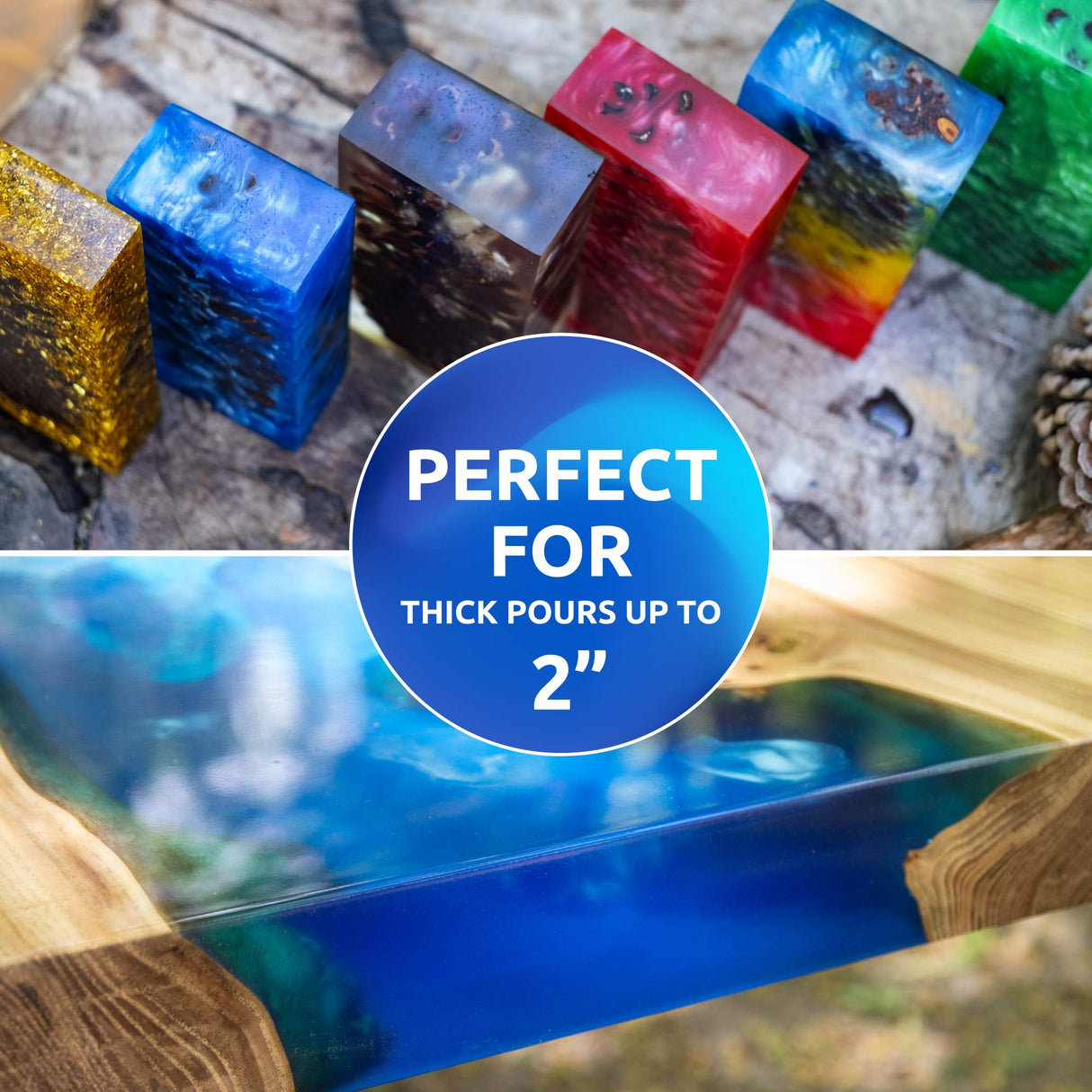 Upstart Epoxy 2" Deep Pour Epoxy Resin Kit DIY - Made in USA - 2 Part Epoxy Resin Formulation - Perfect Casting Resin for River Table, Countertop, Tabletop, Art, Jewelry - 1.5 Gallon Epoxy Resin Kit Upstart Epoxy