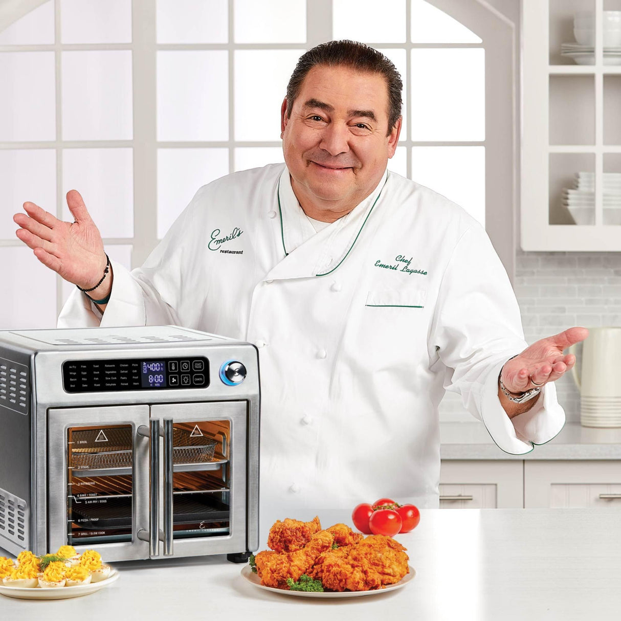 Emeril Lagasse 26 QT Extra Large Air Fryer, Convection Toaster Oven with French Doors, Stainless Steel Emeril Lagasse