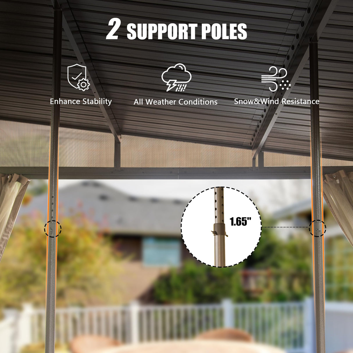 Domi 12' x 20' Lean to Gazebo with Aluminum Frame, Wall Mounted Gazebo Hardtop Galvanized Steel Sloping Roof with Curtains and Netting for Patio Deck Backyard Lawn Party… domi outdoor living