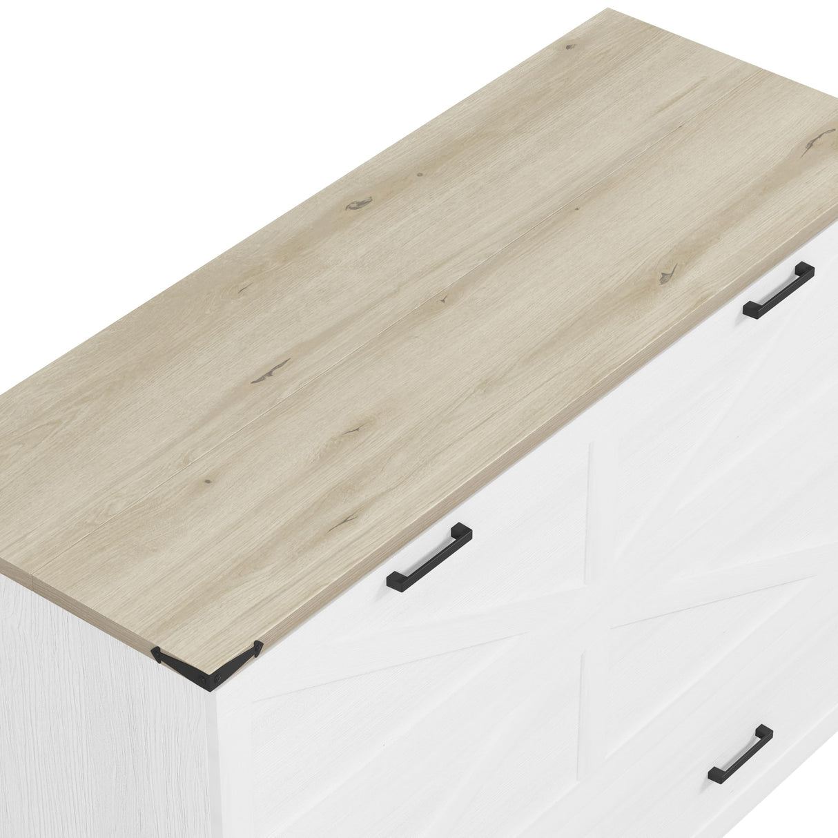 Bellemave Queen Size Murphy Bed, Cabinet Bed with Charging Station and Storage, Farmhouse Murphy Cabinet with Foldable Panel, Noisy Free, for Guest Bedroom, Living Room, Office, White Bellemave