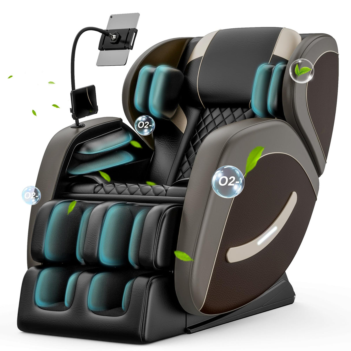 2025 Massage Chair Full Body with Heat, Zero Gravity Shiatsu Massage Recliner Chair,5 Auto Modes, 6 Fix Rollers,Foot Massage, Bluetooth, Adjustable Airbags, Touch Screen Controller, Gift (Gray) LetvbRFxy