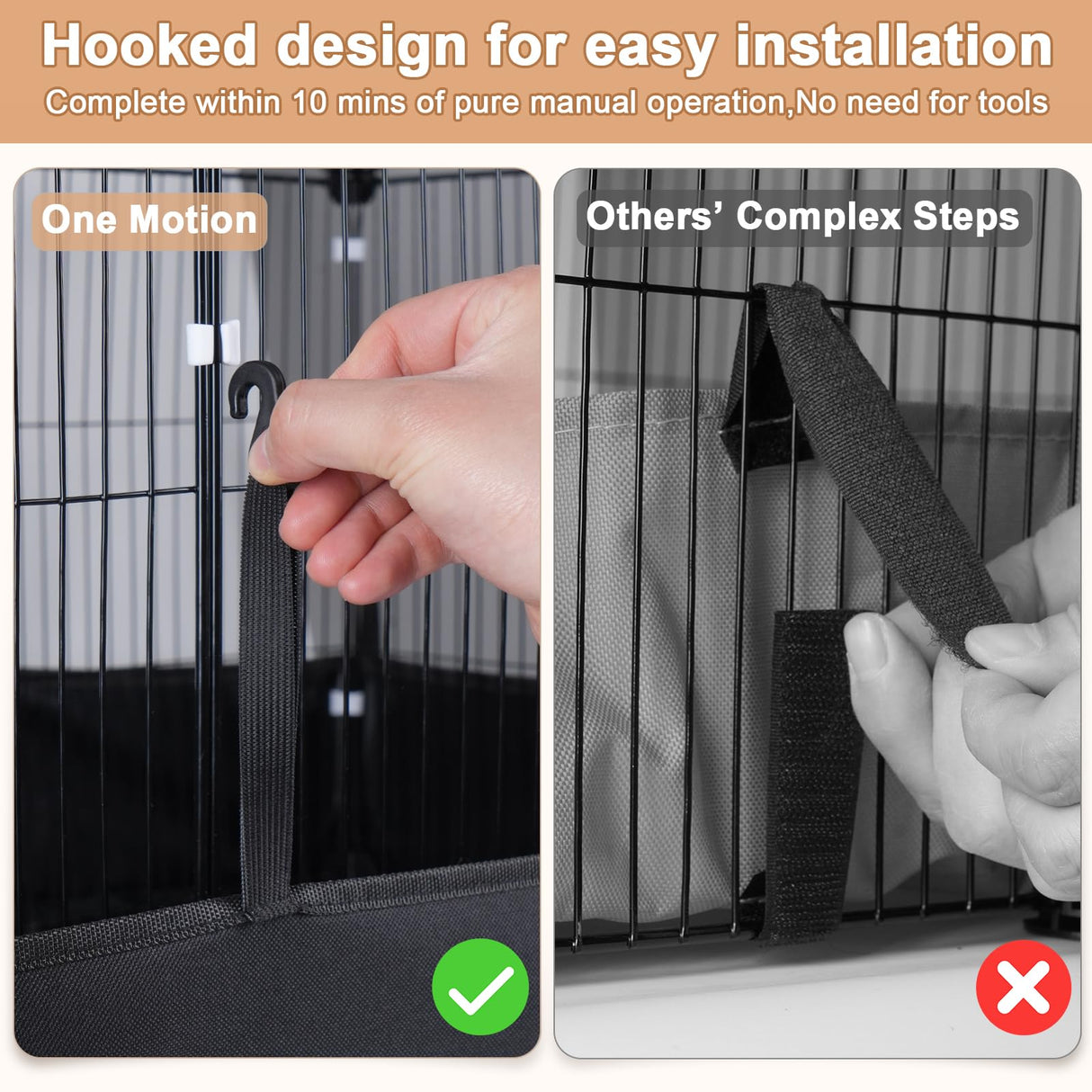 Tresbro Guinea Pig Cage with Waterproof PVC Bottom Liner & One-Hand Release Hook, Triple Fixing C&C Cage for Guinea Pigs, Bunny, Rabbit, Hedgehog, Small Animal Indoor Playpen 48''L x 24''W x 16''H Tresbro