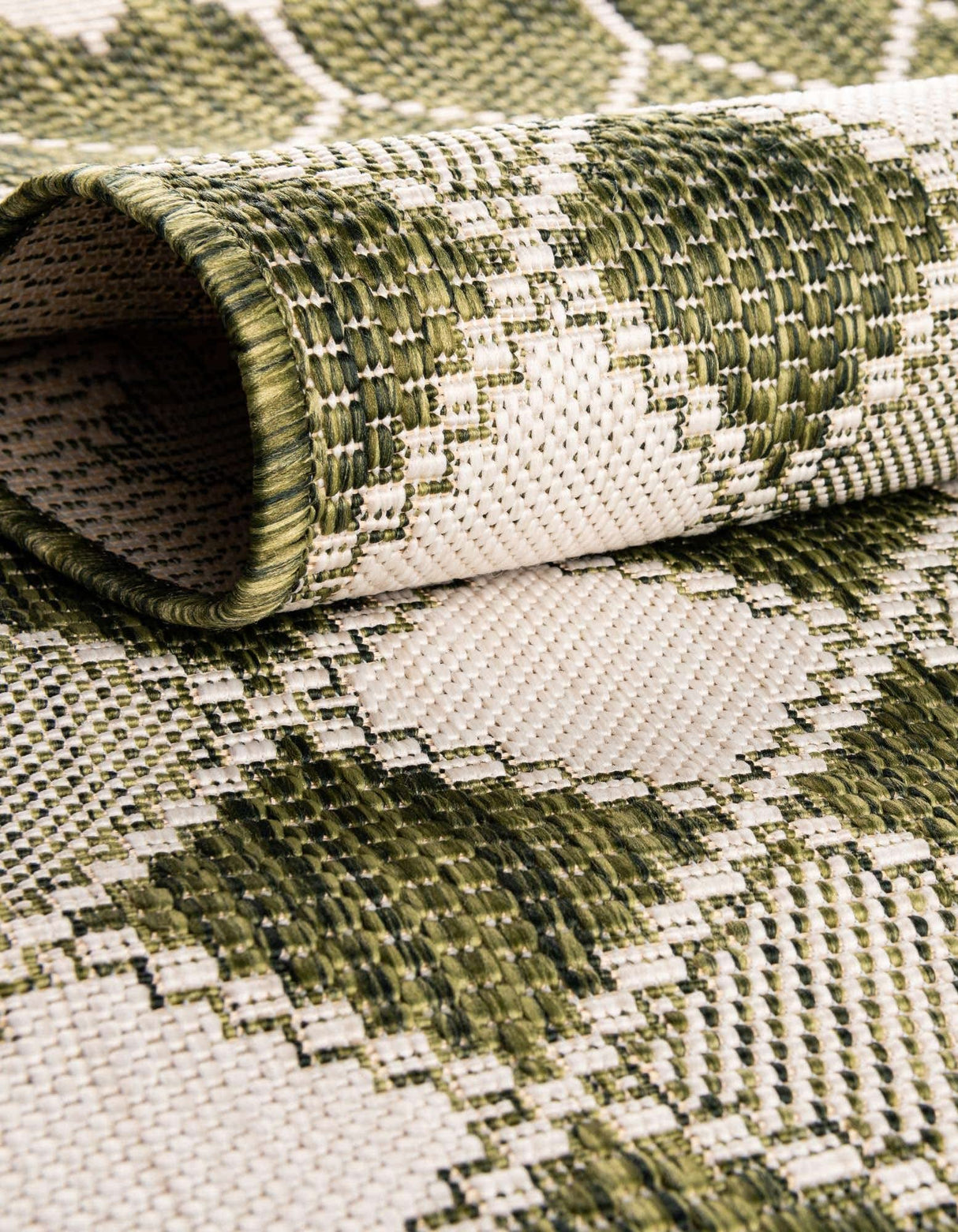 Unique Loom Outdoor Trellis Collection Area Rug - Traliccio (10' x 14' 1" Rectangle, Green/ Ivory) Unique Loom