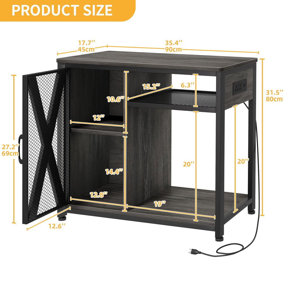 DWVO 40-50 Gallon Aquarium Stand with Power Outlets & LED Light, Cabinet for Fish Tank Accessories Storage - Metal Fish Tank Stand Suitable for Turtle Tank, Reptile Terrarium, 660LBS Capacity, Grey DWVO