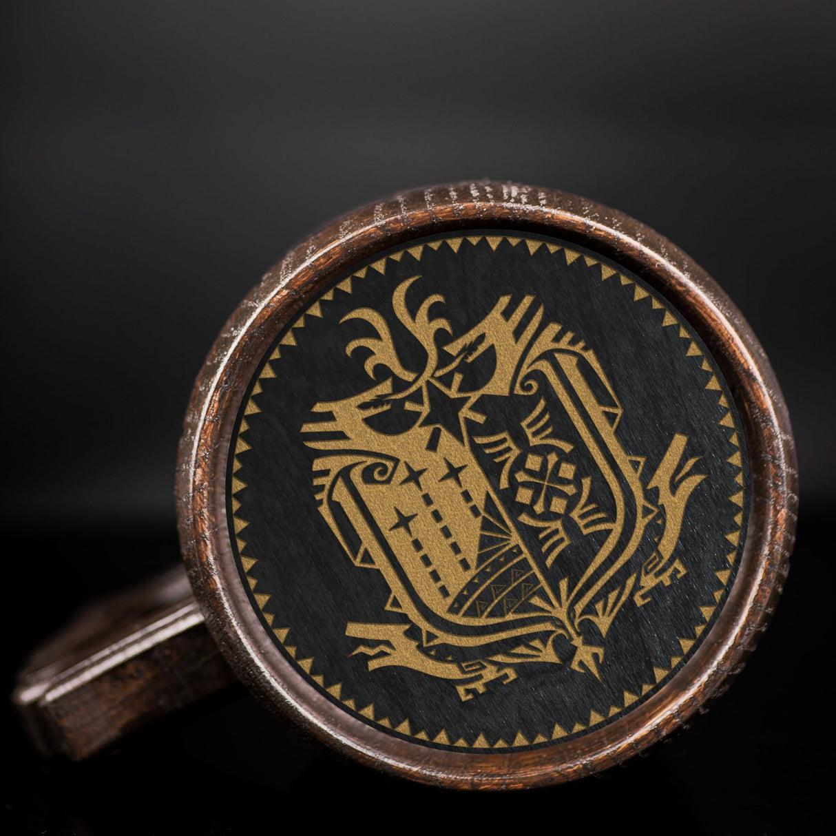 MHW Beer Mug, 22 oz, MHW Beer Stein, Personalized Wooden Tankard, Beer Mugs with Handles, Gamer Gift, Custom Gift for Men, Gift for Him WildMugs