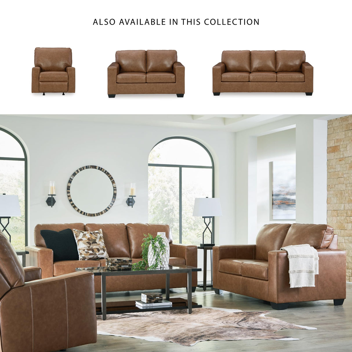 Signature Design by Ashley Bolsena Contemporary 2-in-1 Leather Match Sofa Sleeper with Folding Gel Memory Foam Mattress, Queen, Dark Brown Signature Design by Ashley