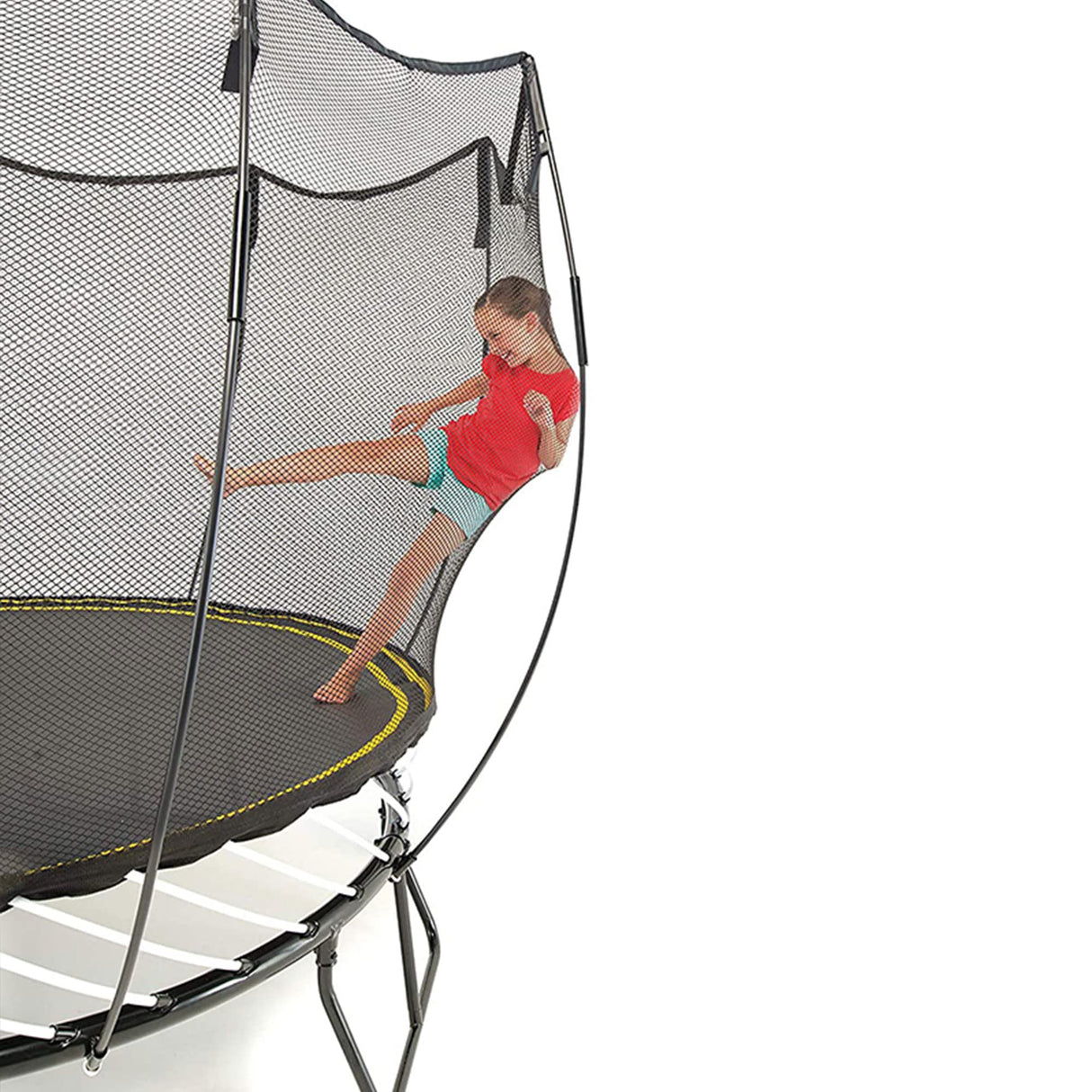 Springfree Square Outdoor Backyard Trampoline w/Safety Flexi Net Enclosure & Soft Edge Mat - Springless Recreational and Fitness Trampolines for Kids, Adult and Family Jumping Springfree