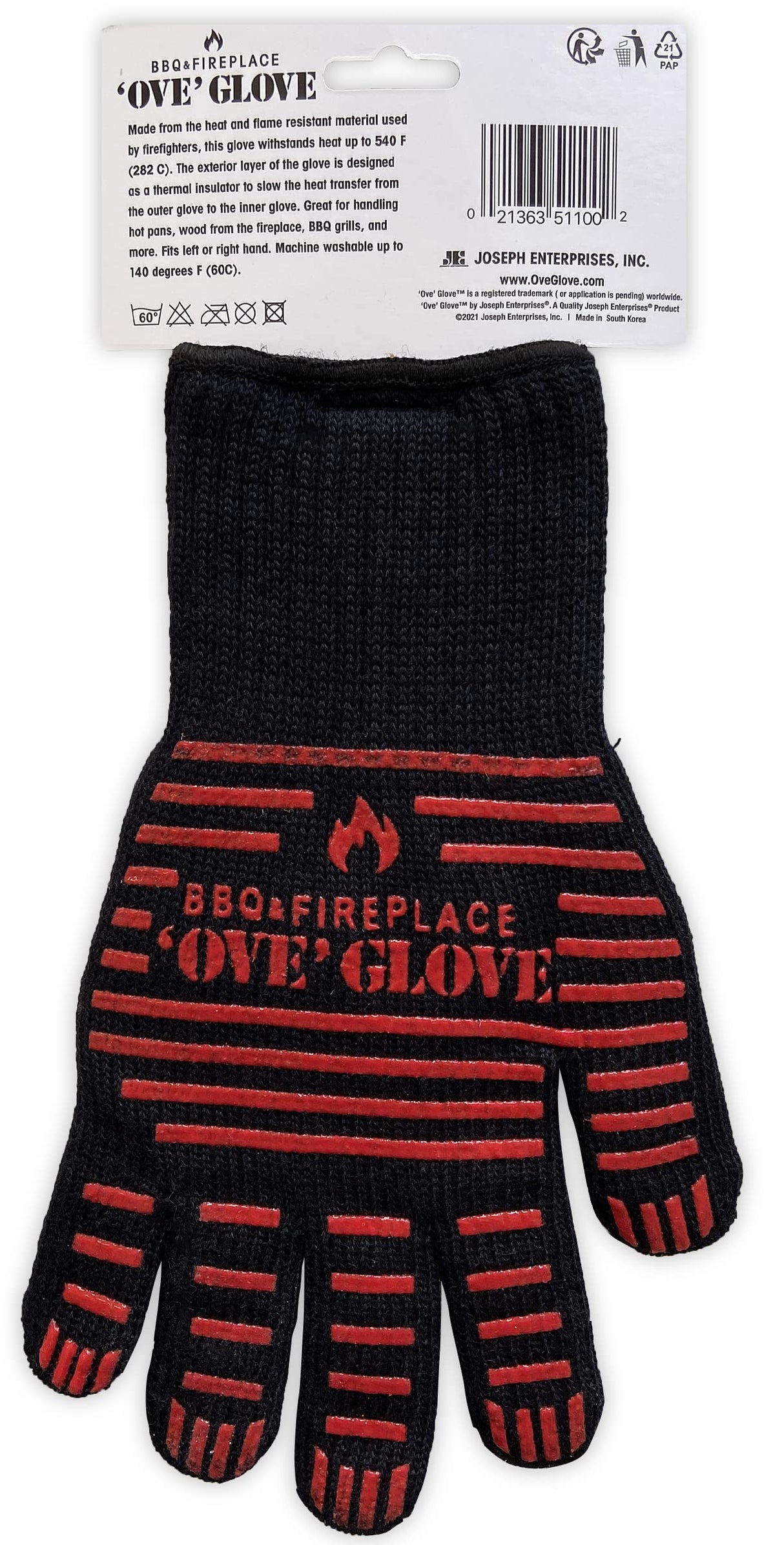 Ove Glove BBQ Superior Heat & Flame Protection- Extended Wrist for Additional Safety- Outdoor Cooking, Grilling, Barbeque Ove Glove