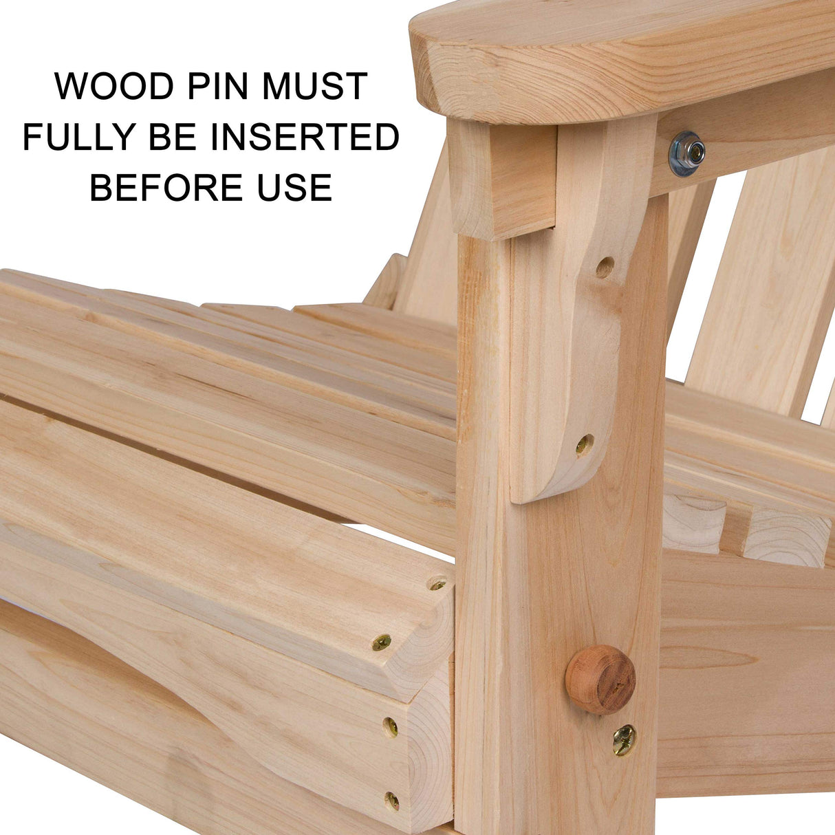Shine Company Marina Adirondack Chair, Back & Seat Pre-Assembled, Natural Shine Company