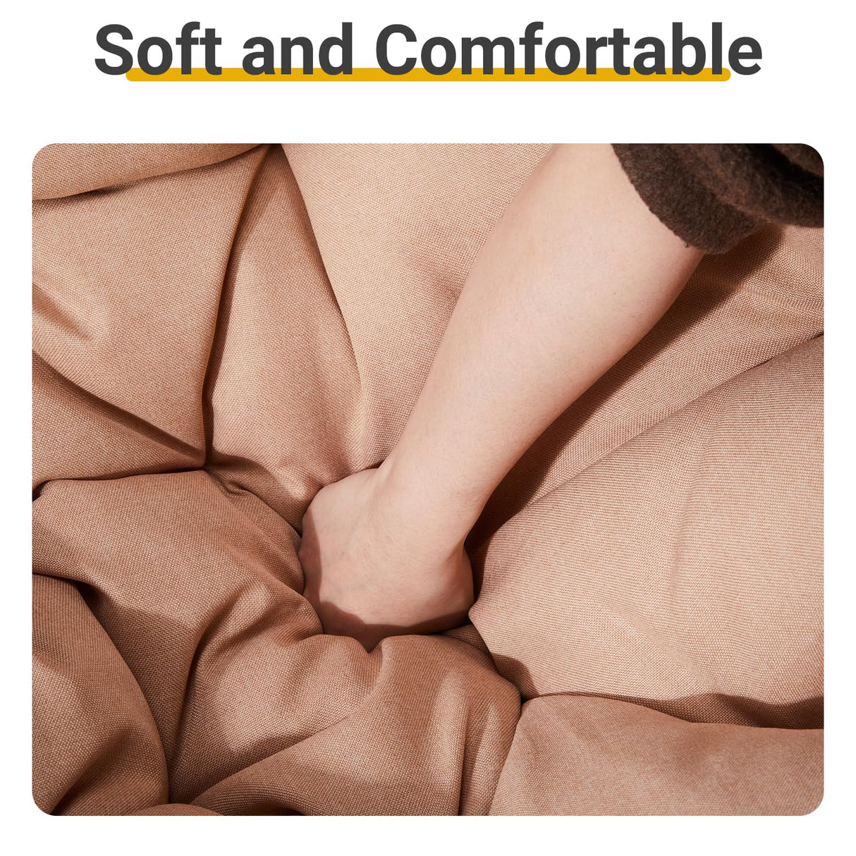 Beaunicorn 38" Papasan Chair, 360° Rotatable Ergonomic Chair for Living Room, Bedroom, Reading Room, PE Rattan Wicker Chair Coated Steel Frame Swivel Circle Sofa, Beige Beaunicorn