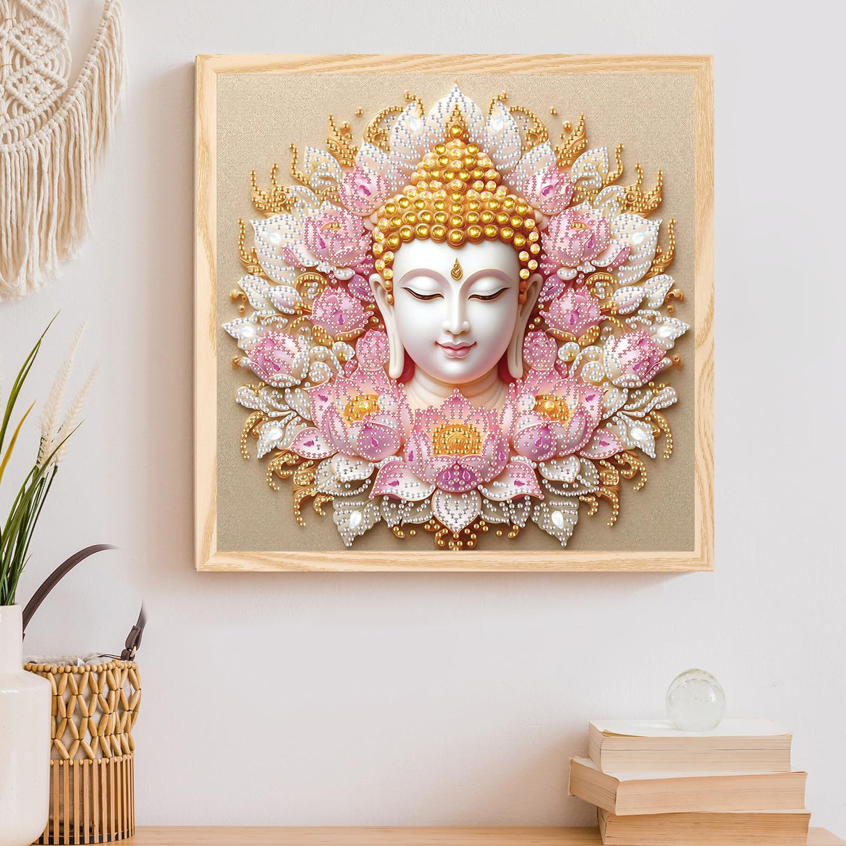 Tontut Diamond Art Painting Kit, Lotus Buddha 5D DIY Special Shape Mosaic Crafts for Beginners and Adults, can be Gifted to Family and Friends, Great for Decorating Home and Office Walls Tontut
