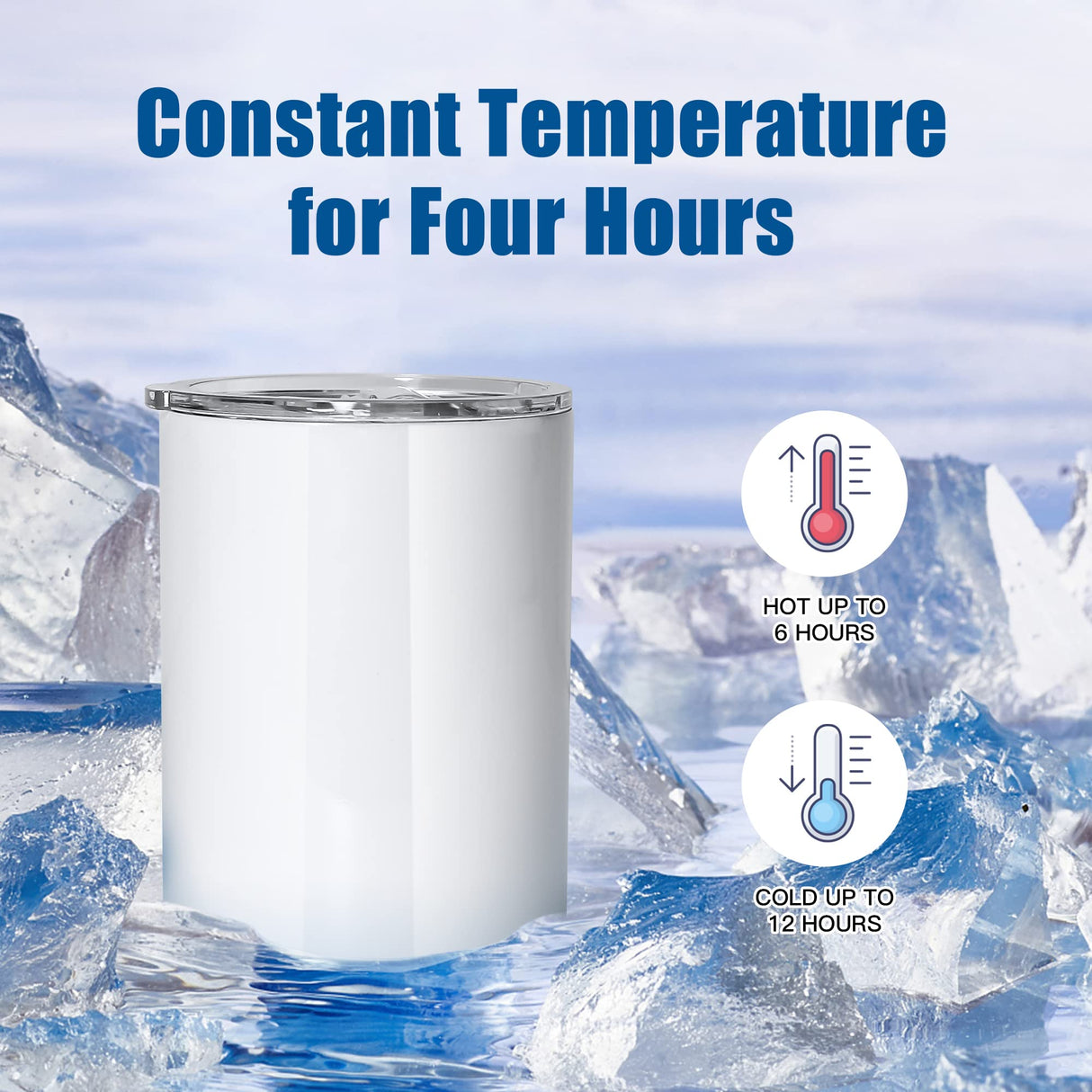 AGH 10OZ sublimation wine tumblers blanks, 50Pack Straight Stainless Steel Tumblers with Lids and Straw, Double Wall Vacuum Insulated Cups Water Tumbler for Hot & Cold Drinks AGH