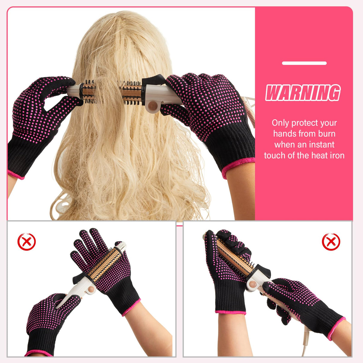 Suhine 20 Pcs Heat Resistant Gloves Professional Heat Resistant Gloves for Hair Styling Curling Heat Resistant Work Gloves(Silicone Bumps Style) Suhine