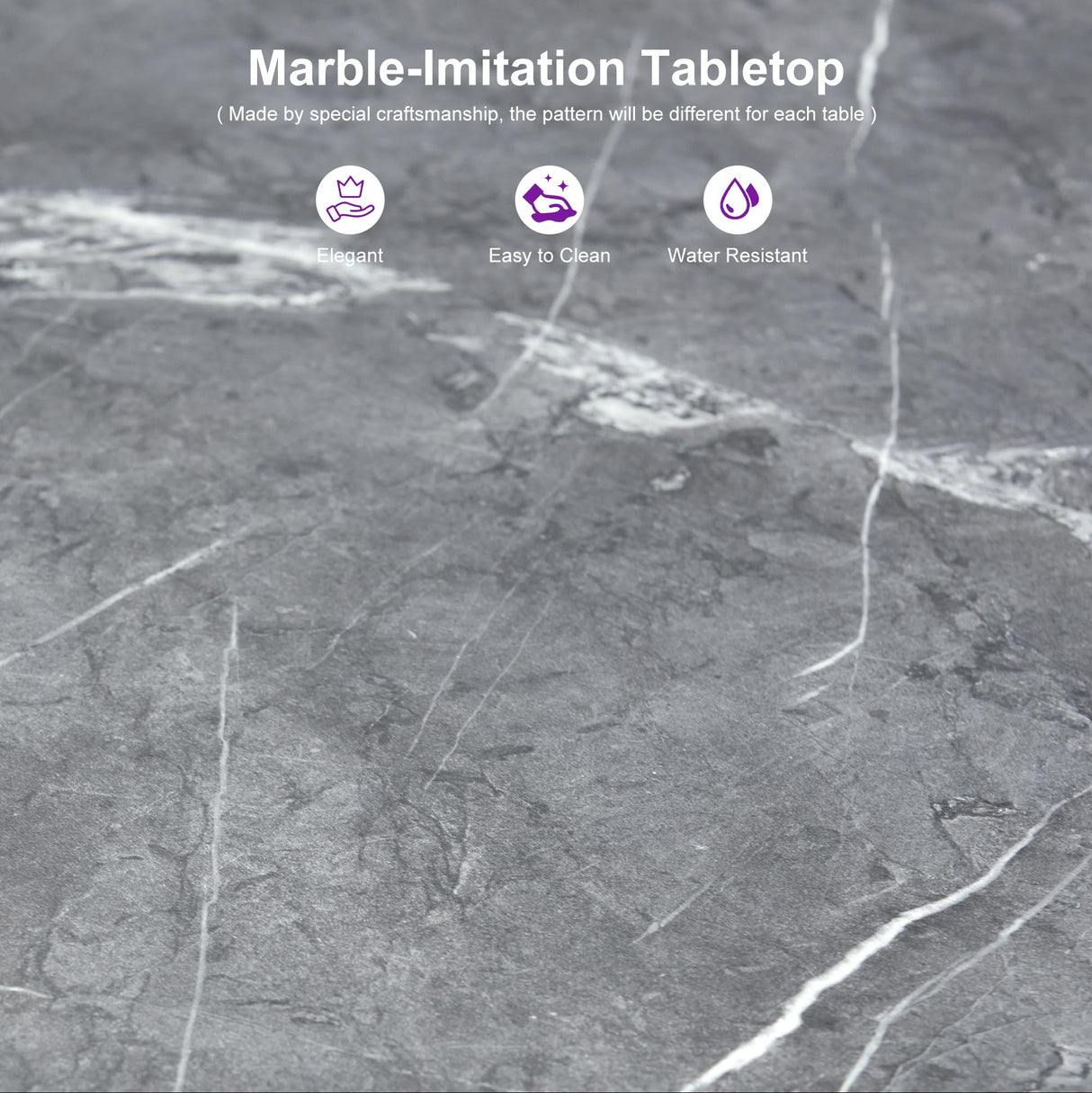 PURPLE LEAF Outdoor Rectangular Counter Height Dining Table Aluminum Kitchen Bar Table for Bar Stool for Backyard Patio Grey PURPLE LEAF