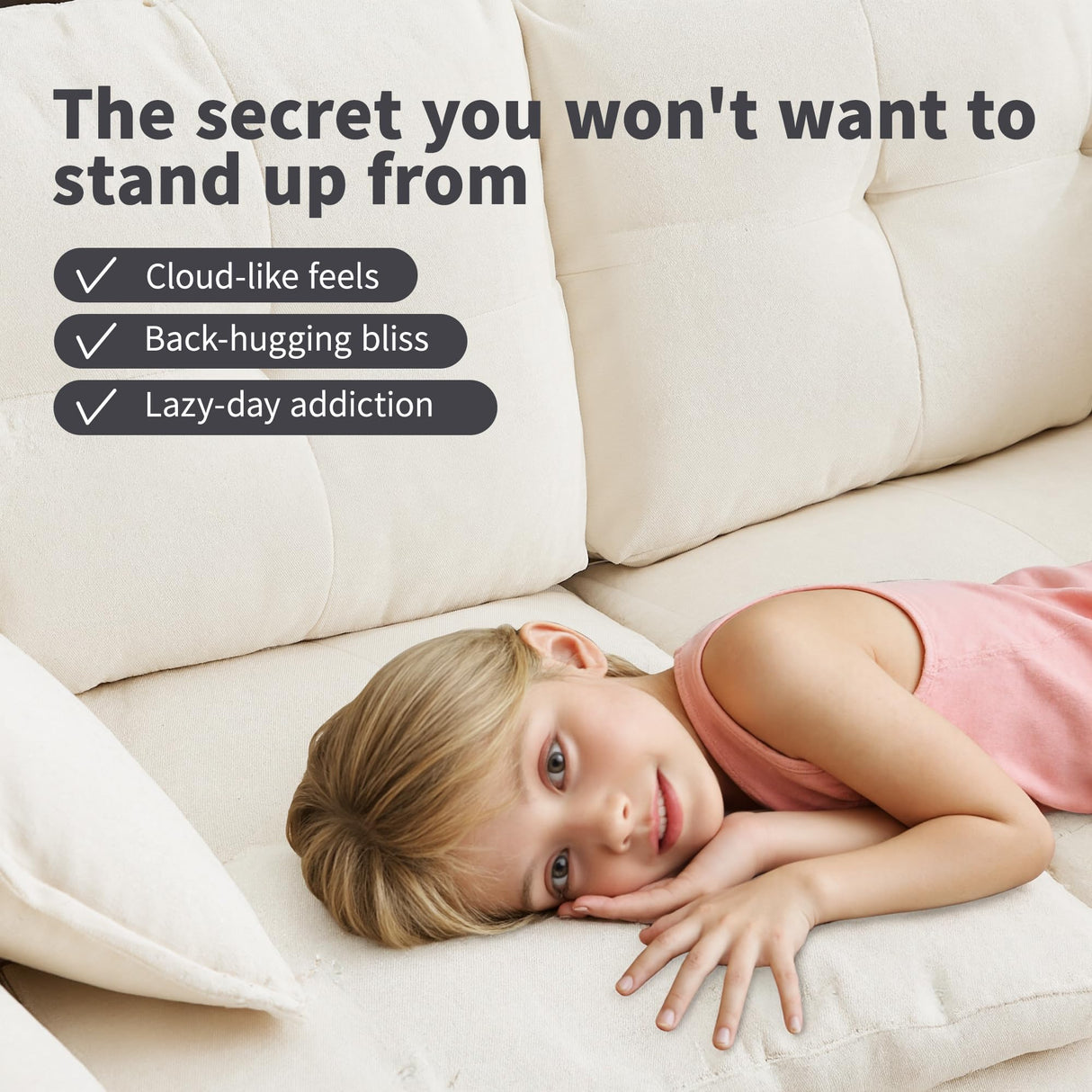 84" Loveseat Sofa, Modern Couches for Living Room,Double-Layer Cushion Cloud Couch with Deep Seat,Super Comfy Chenille Sofas,Sturdy Frame, Easy Assembly for Bedroom, Apartment, Office, Beige Opiesit