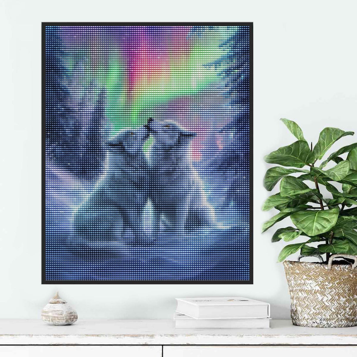 Ginfonr DIY 5D Diamond Art Kits for Adults, Wolf Diamond Painting for Adults, Diamond Art Winter Full Drill, Diamond Art Kits Embroidery Rhinestone Craft for Home Wall Decor 12x16 Inch Ginfonr