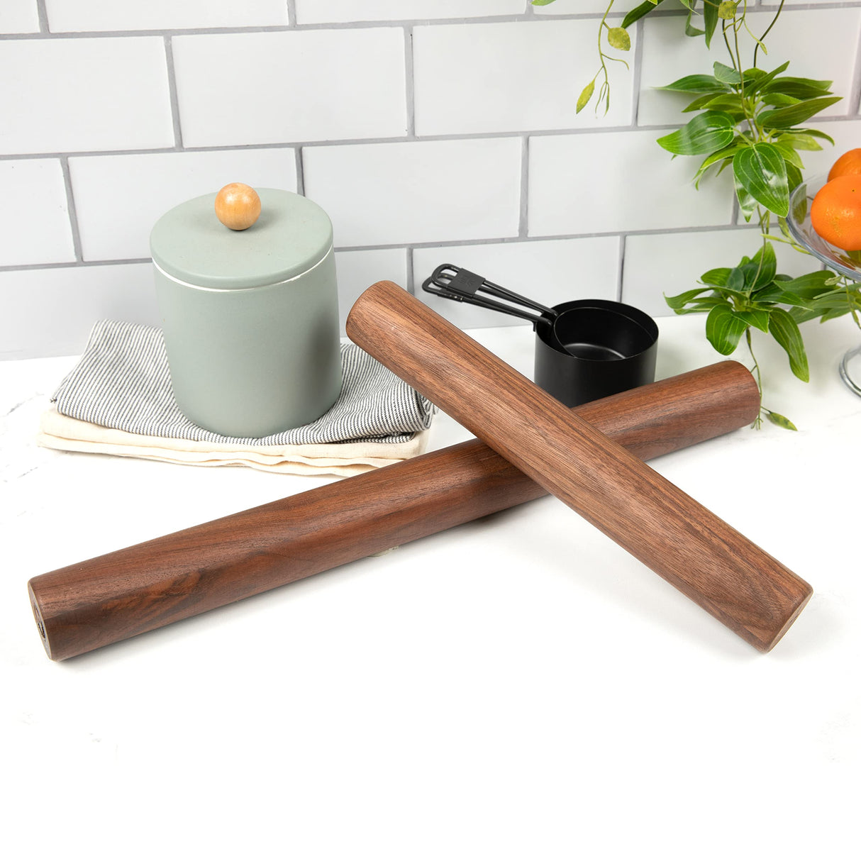 Solid Wood Handmade Amish Rolling Pin by ArborDown! 100% Made in the USA (18 In. Walnut) Arbor Down