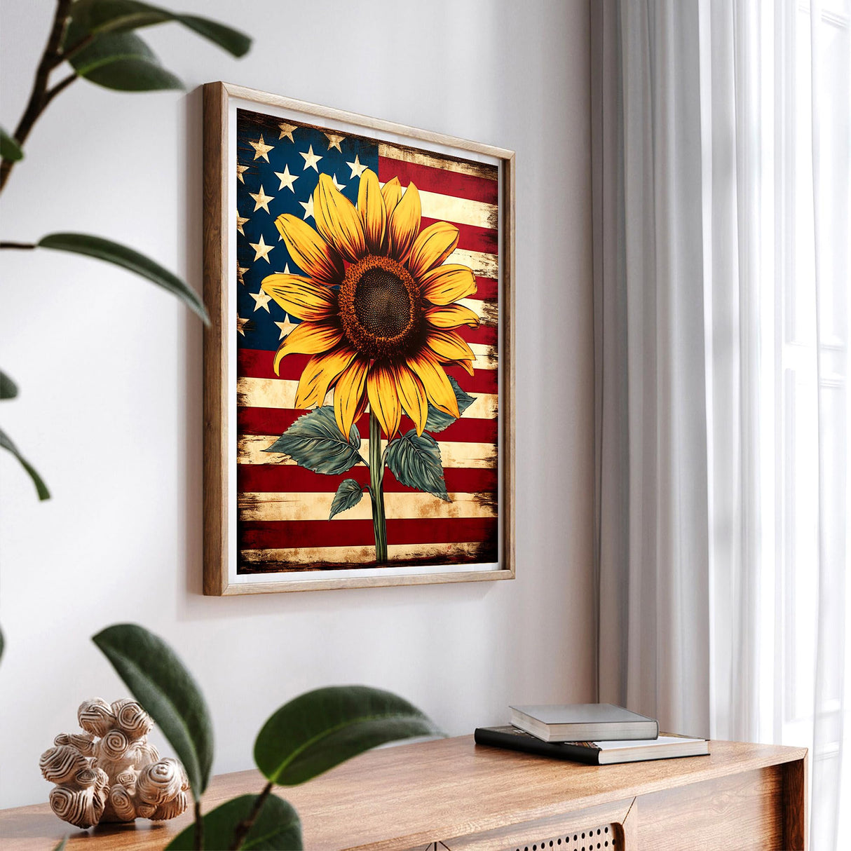 SKRYUIE Paint by Numbers Kit for Adults Beginner Sunflower, Acrylic American Flag Oil Painting by Numbers Kits with PaintBrushes Paintwork Art Crafts Canvas for Home Decor 16x20 inch 07 SKRYUIE