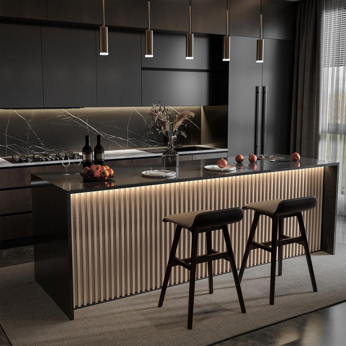 Yutianli 12-Pack Slat Wall Panel 3D WPC Grille for Walls Oak Textured Wood Plastic Composite Panel Wood Strip Texture 3D Wall Panels Yutianli