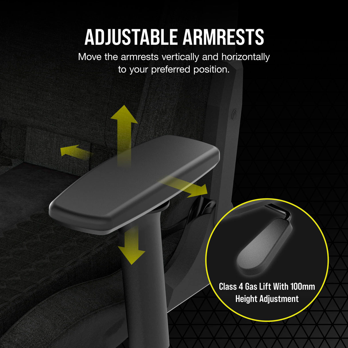 Corsair TC100 Relaxed Gaming Chair - Fabric - Racing-Inspired Design - Lumbar Pillow - Detachable Memory Foam Neck Pillow - Adjustable Seat Height - Adjustable Armrests - Black Corsair