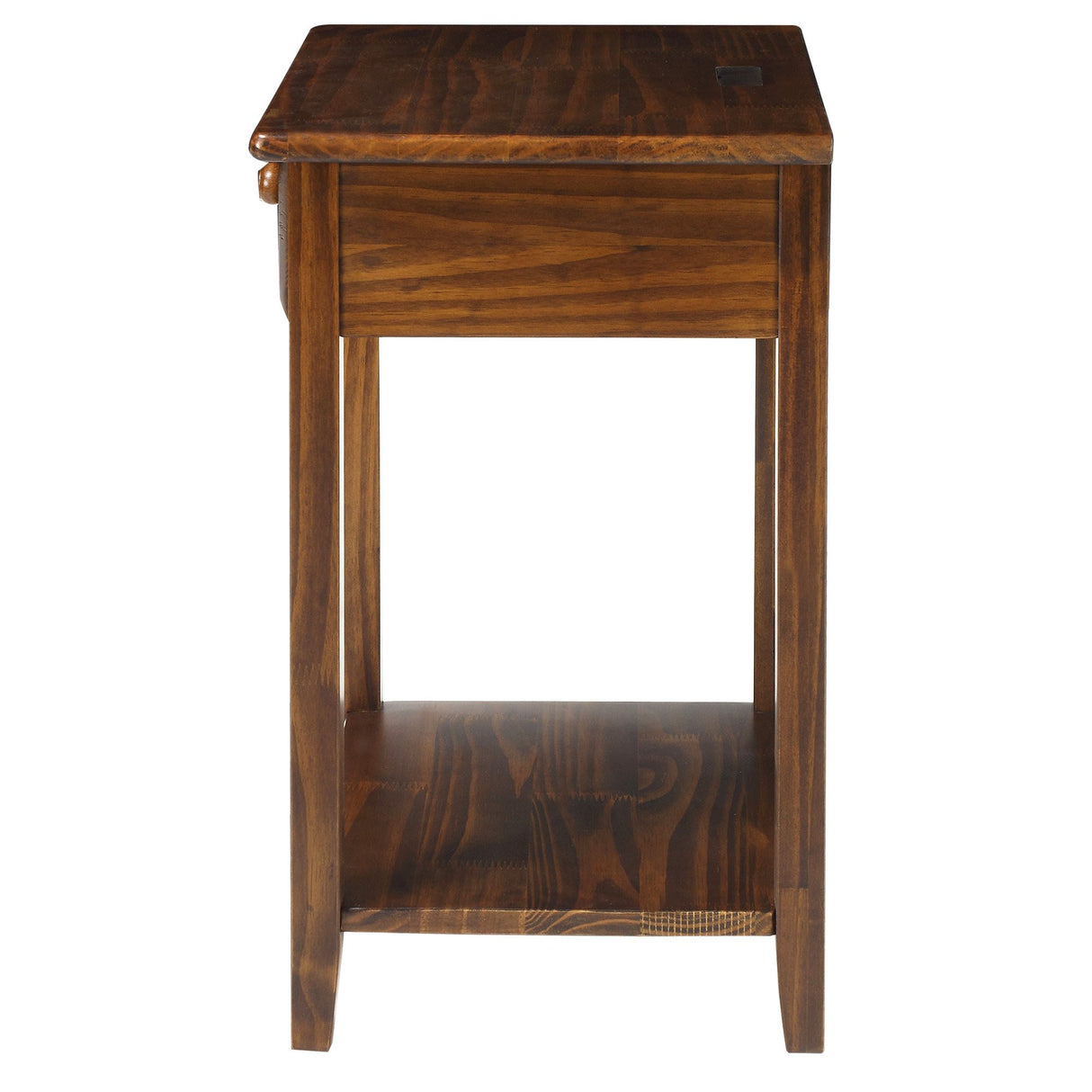 Casual Home Night Owl Nightstand with USB Ports-Warm Brown Casual Home