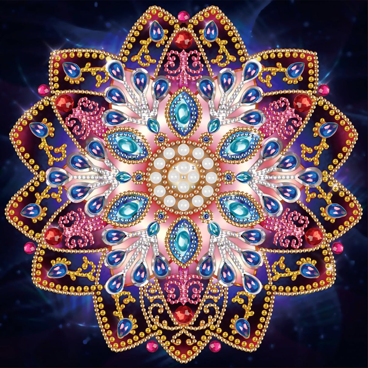 MVVMTOP Mandala Diamond Painting Art Kit, DIY Flower 5D Diamond Painting Special Shape Drills Diamond Painting Mosaic Making Craft, Suitable for Home Wall Decor Art Handmade Gift, AT135 MVVMTOP