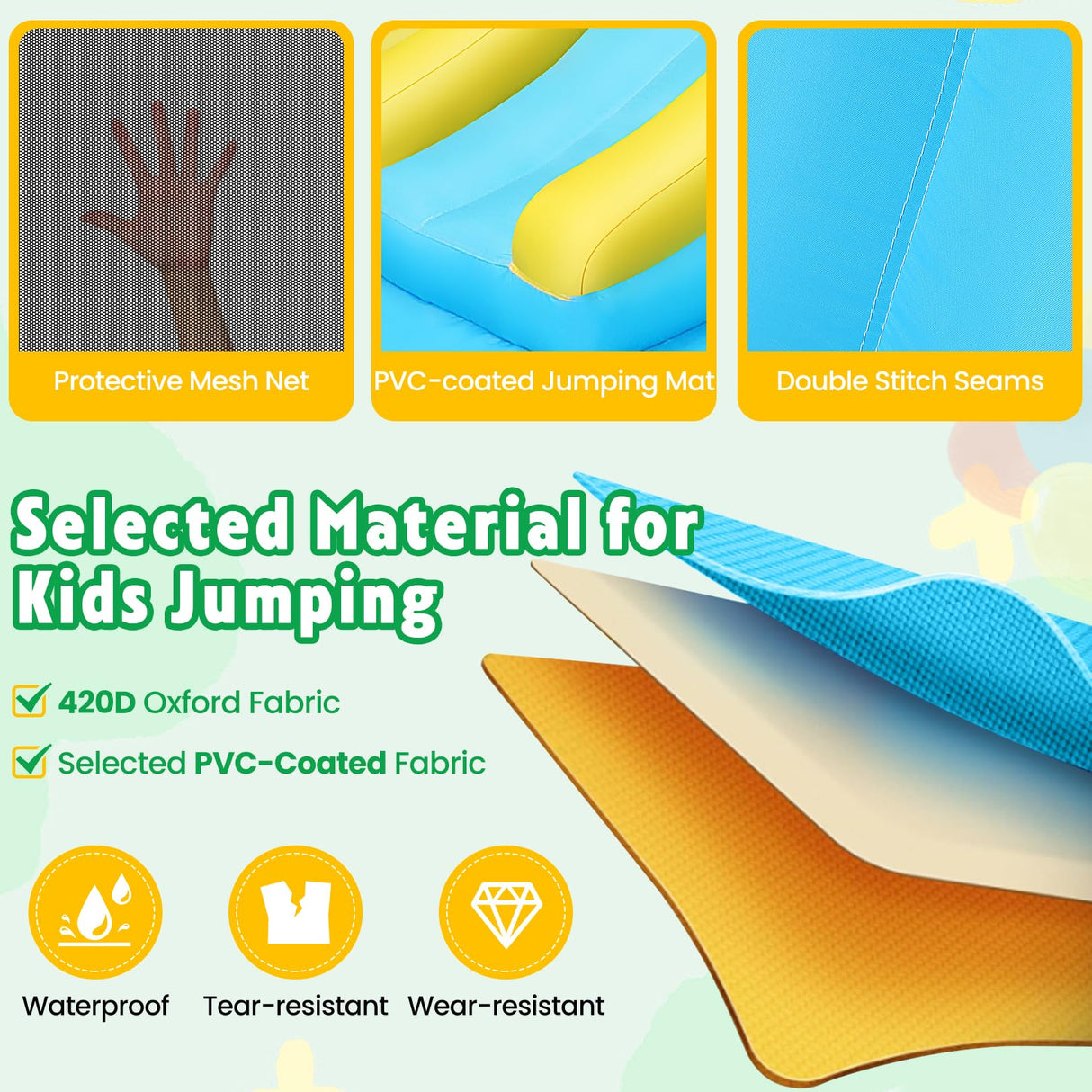 AKEYDIY Bounce House Water Slide for Kids 3-12, Rocket Blast Inflatable Bouncer with UL Blower, 13X12ft Bouncing Castle w/Long Slide, Blow Up Water Slides for Backyard Family Party -Gift for Kids AKEYDIY