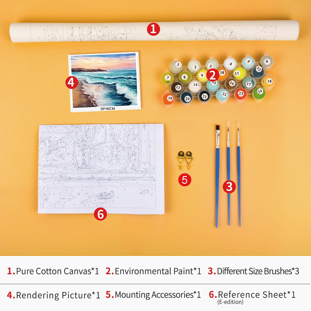 TUMOVO Painting by Numbers for Adults, Beach Paint by Numbers Kits, Colorful Seaside Landscape Oil Painting for Adults, DIY Canvas Painting Kit with Brushes and Pigment, 16x20 Inch TUMOVO