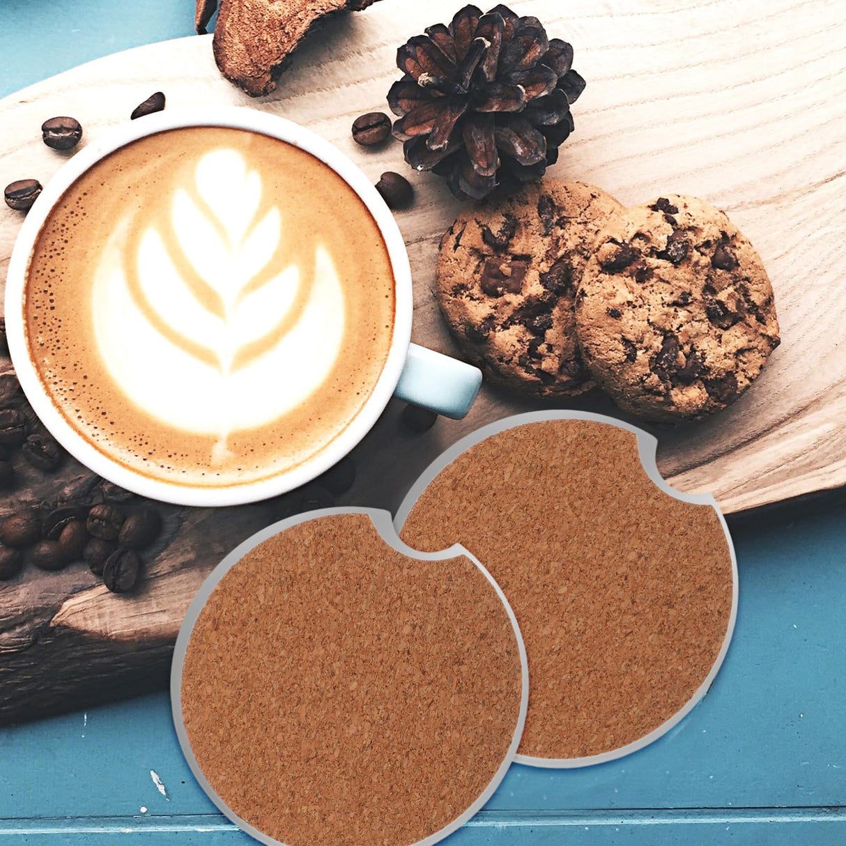 24pcs Sublimation Ceramic Cup Coasters - Blank Cupholder with Finger Grooves Keep Vehicle from Cold Drink Stain Spill - Cup Coasters for Car Office Home Drink Shop PartyKindom