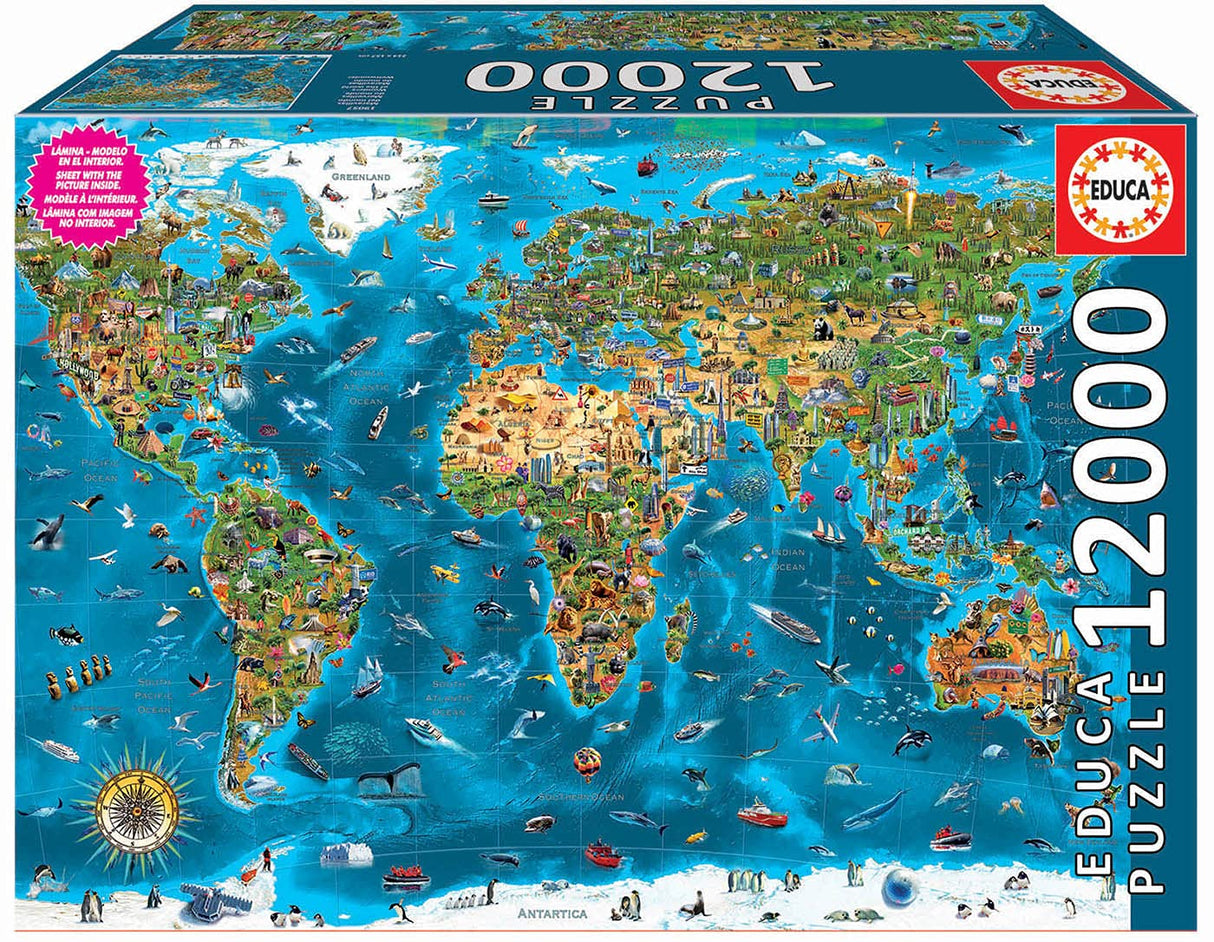 Educa 12000 Piece Jigsaw Puzzle - Wonders of The World - 19057 Educa