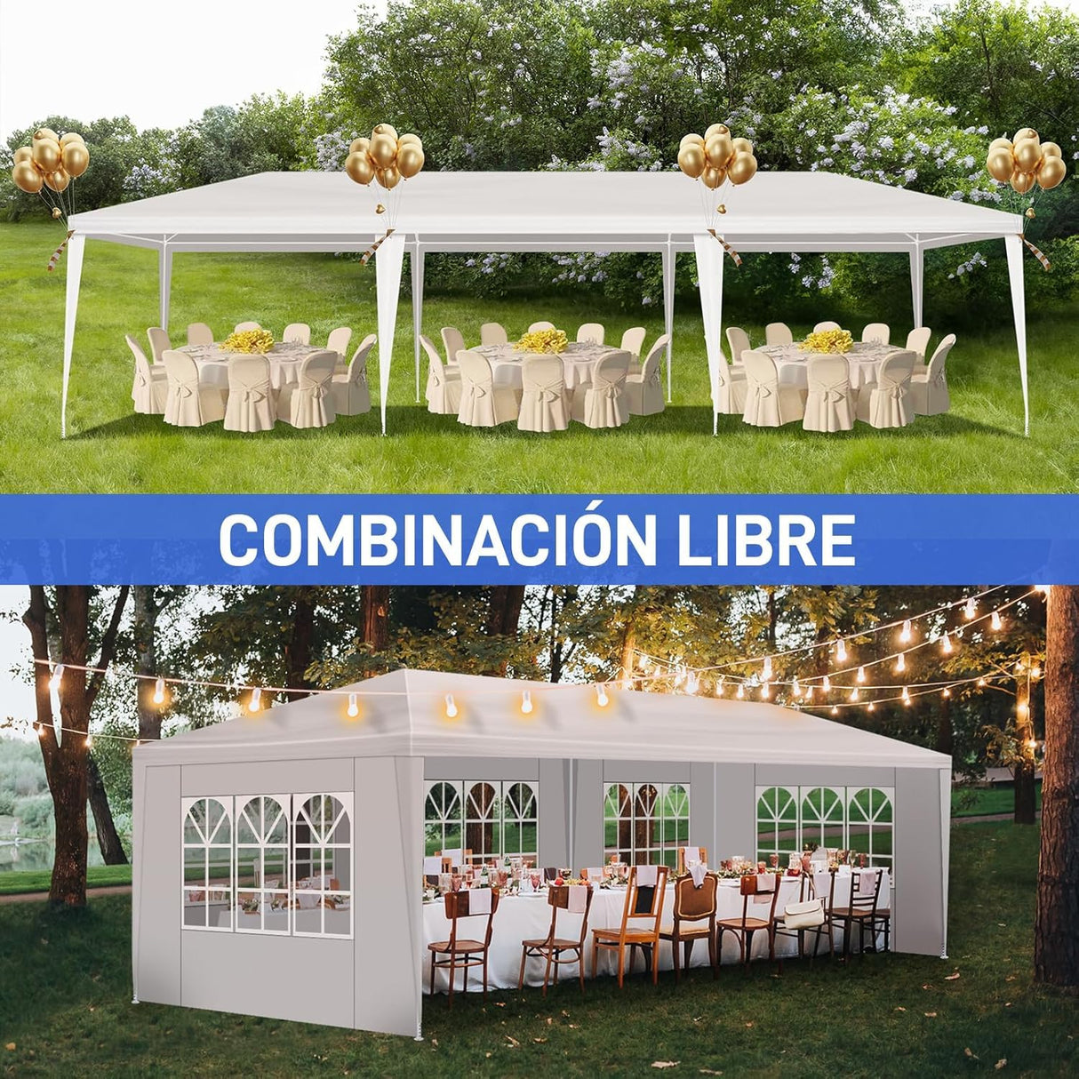 10x30FT Outdoor Canopy Tent for Wedding, Party Event Tent with 5 Removable Sidewalls Heavy-Duty Waterproof Large Gazebo for Birthday Parties, BBQs & Events (1030 FT 5 Sides) Lymvayance